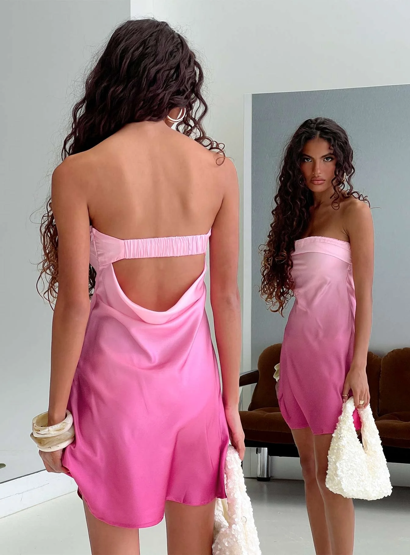 Phillipa Mini Dress Pink Ombre