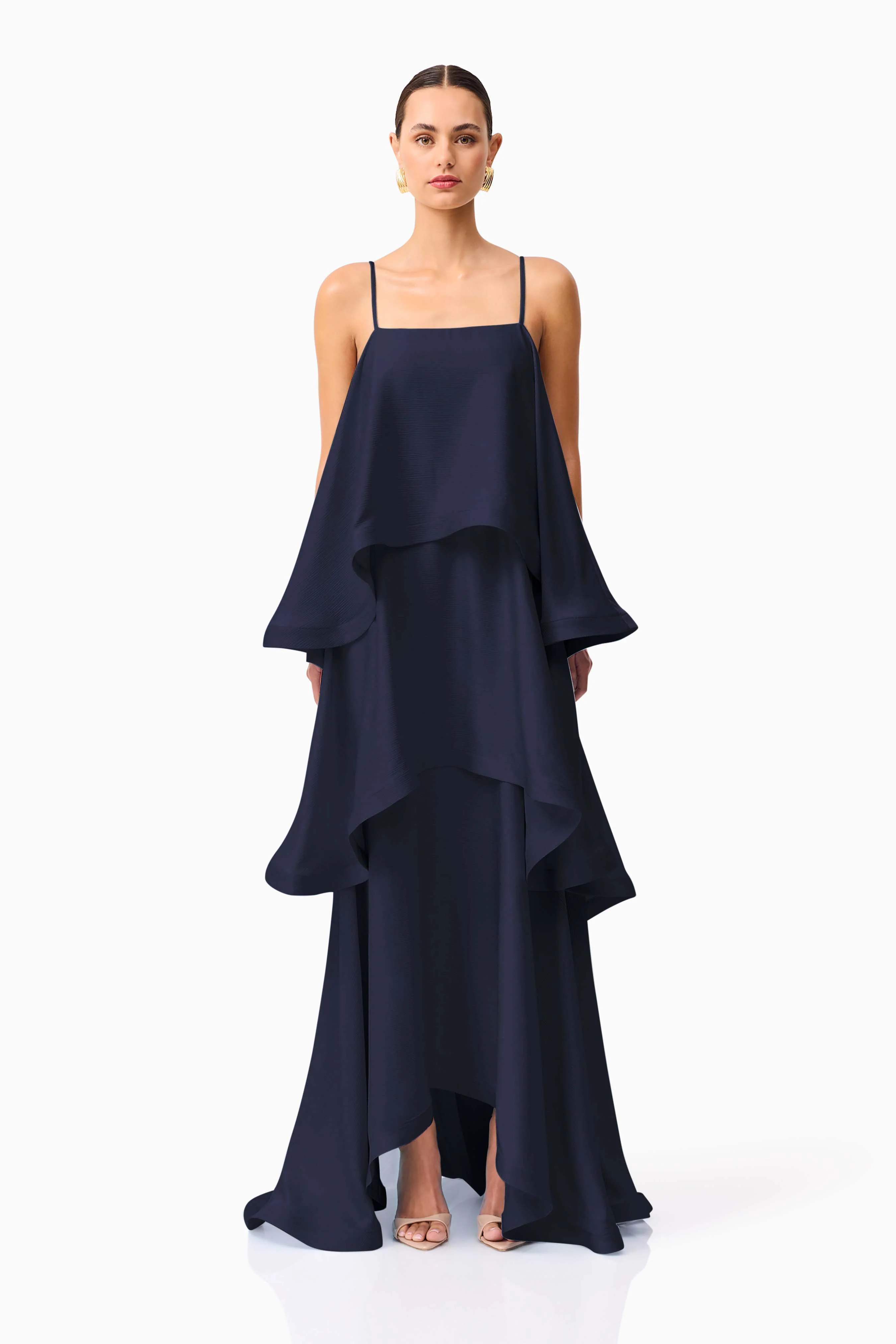 Tilly Tiered Maxi Dress in Navy