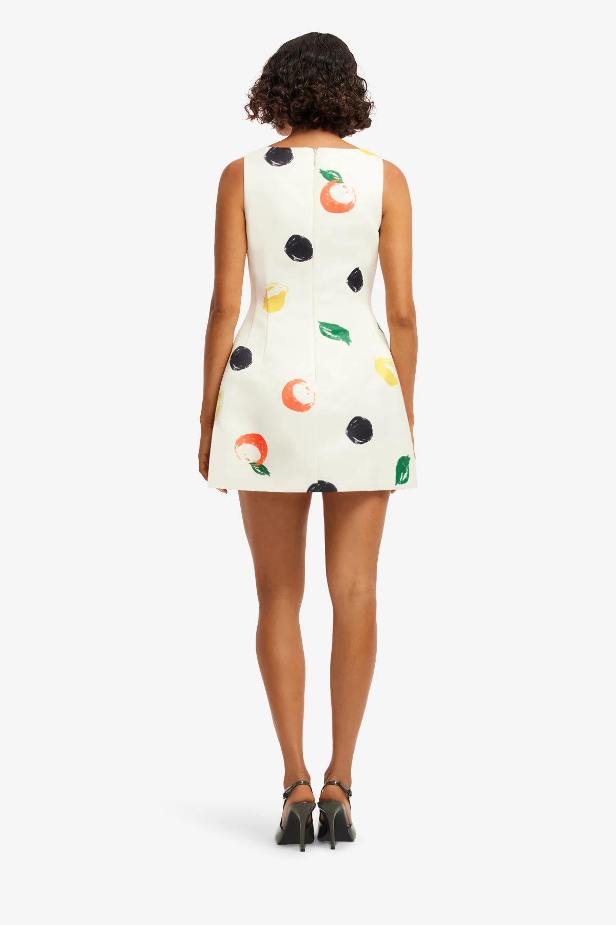 Ali Embellished Boat Neck Mini Dress - Citrus Spots