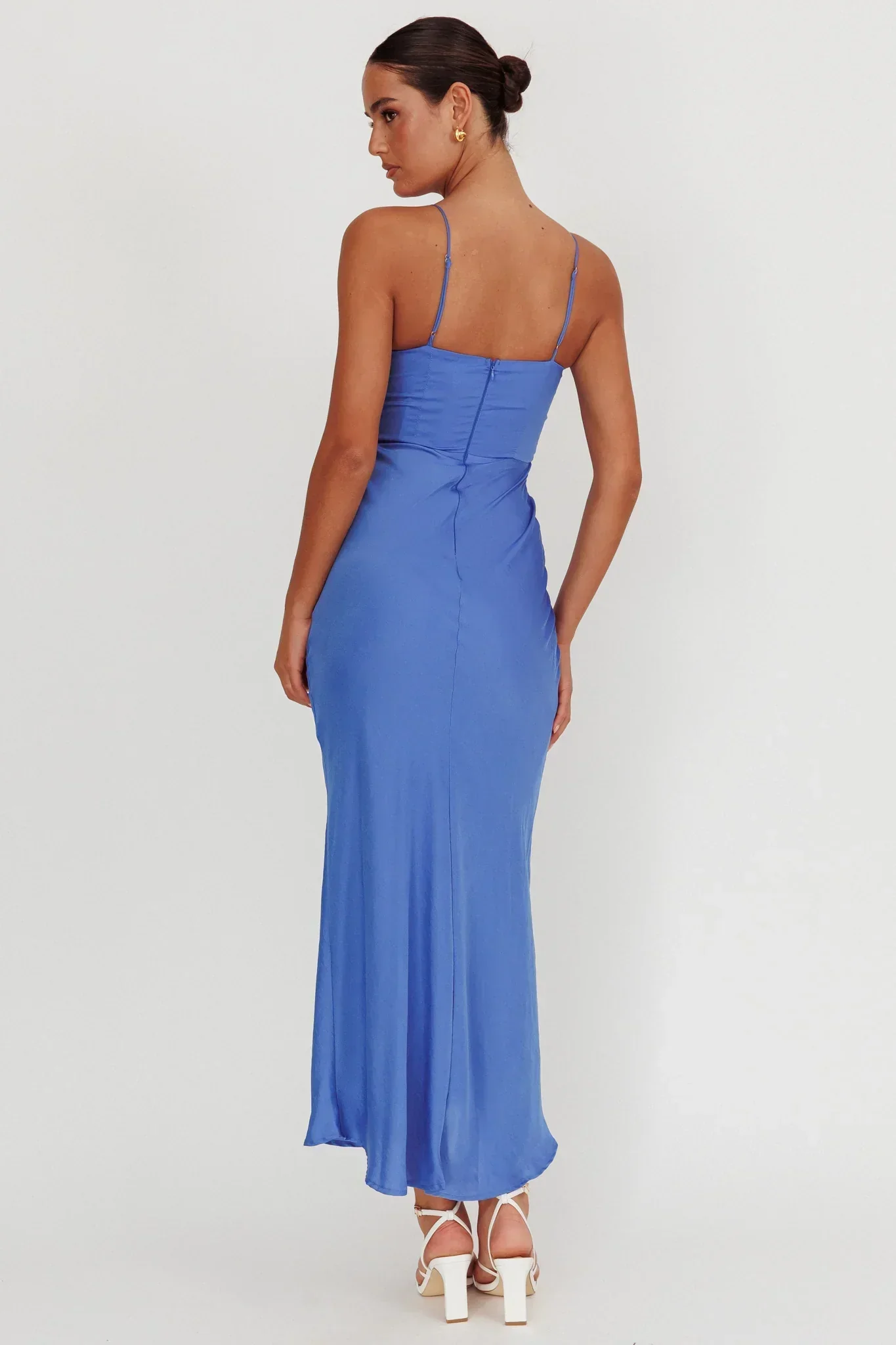In A Daze Gathered Bust Maxi Dress Blue