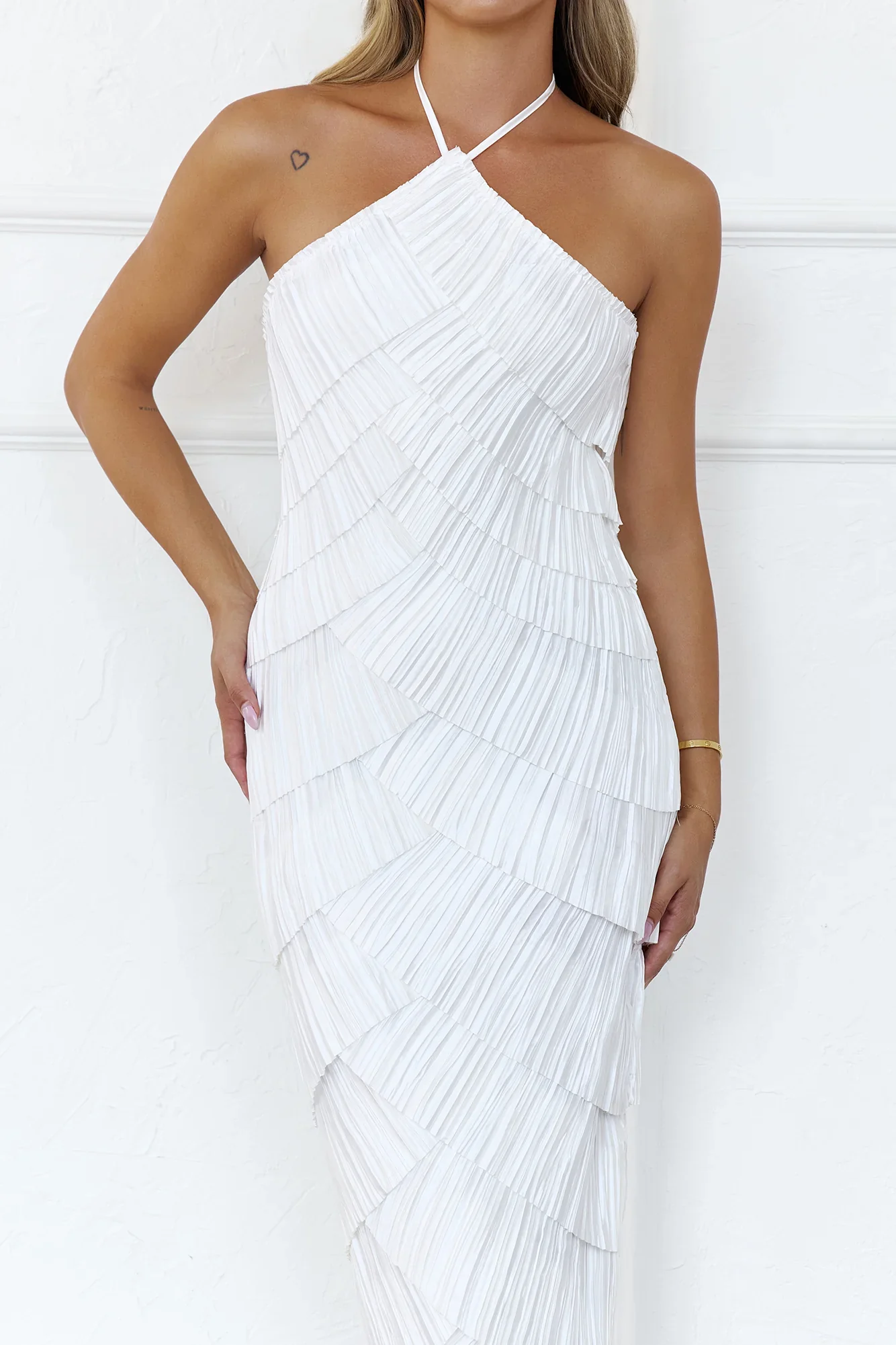 Seashell Ocean Midi Dress White - luluinthesky