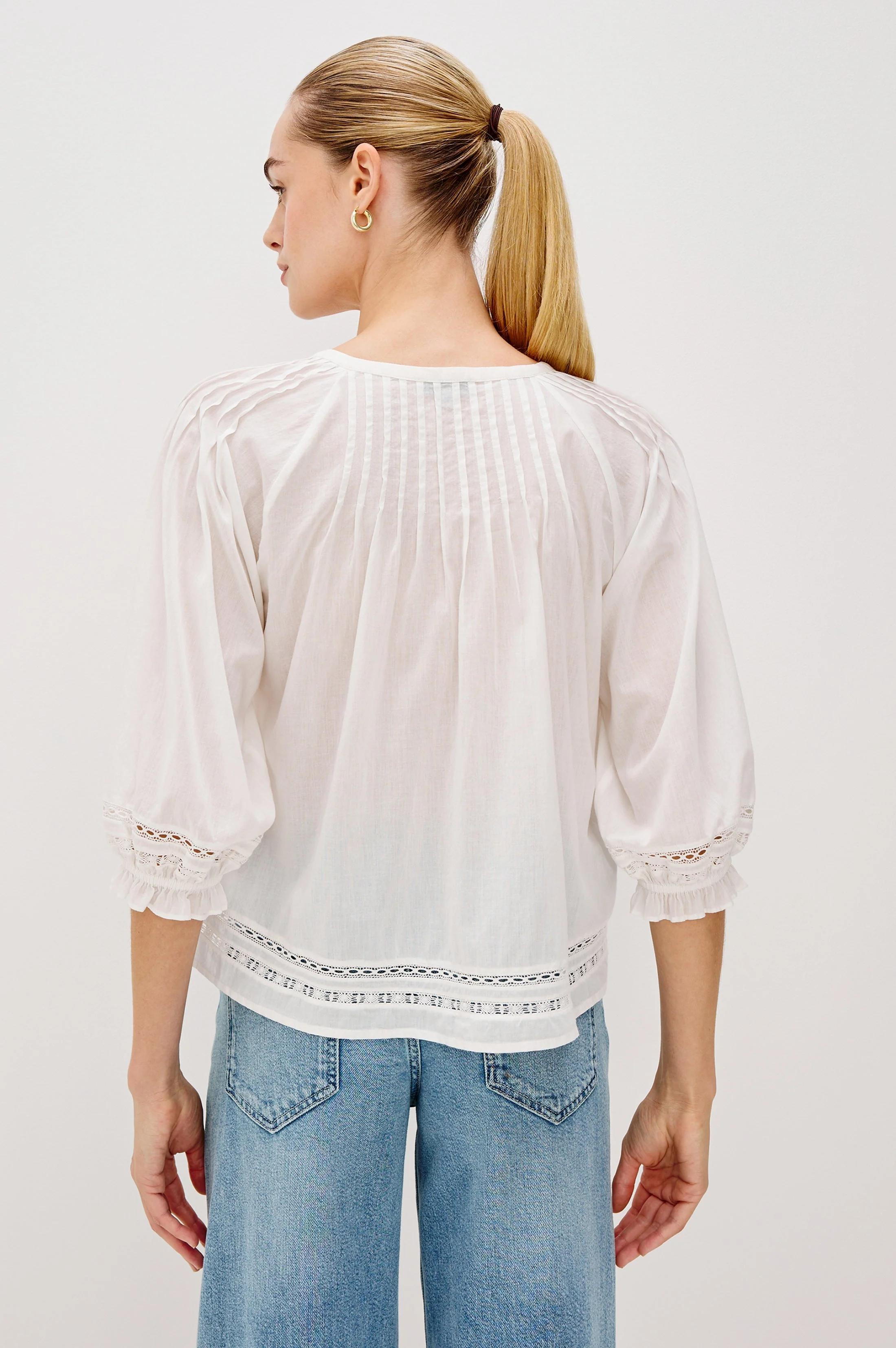 Lilah Top - White Lace Detail
