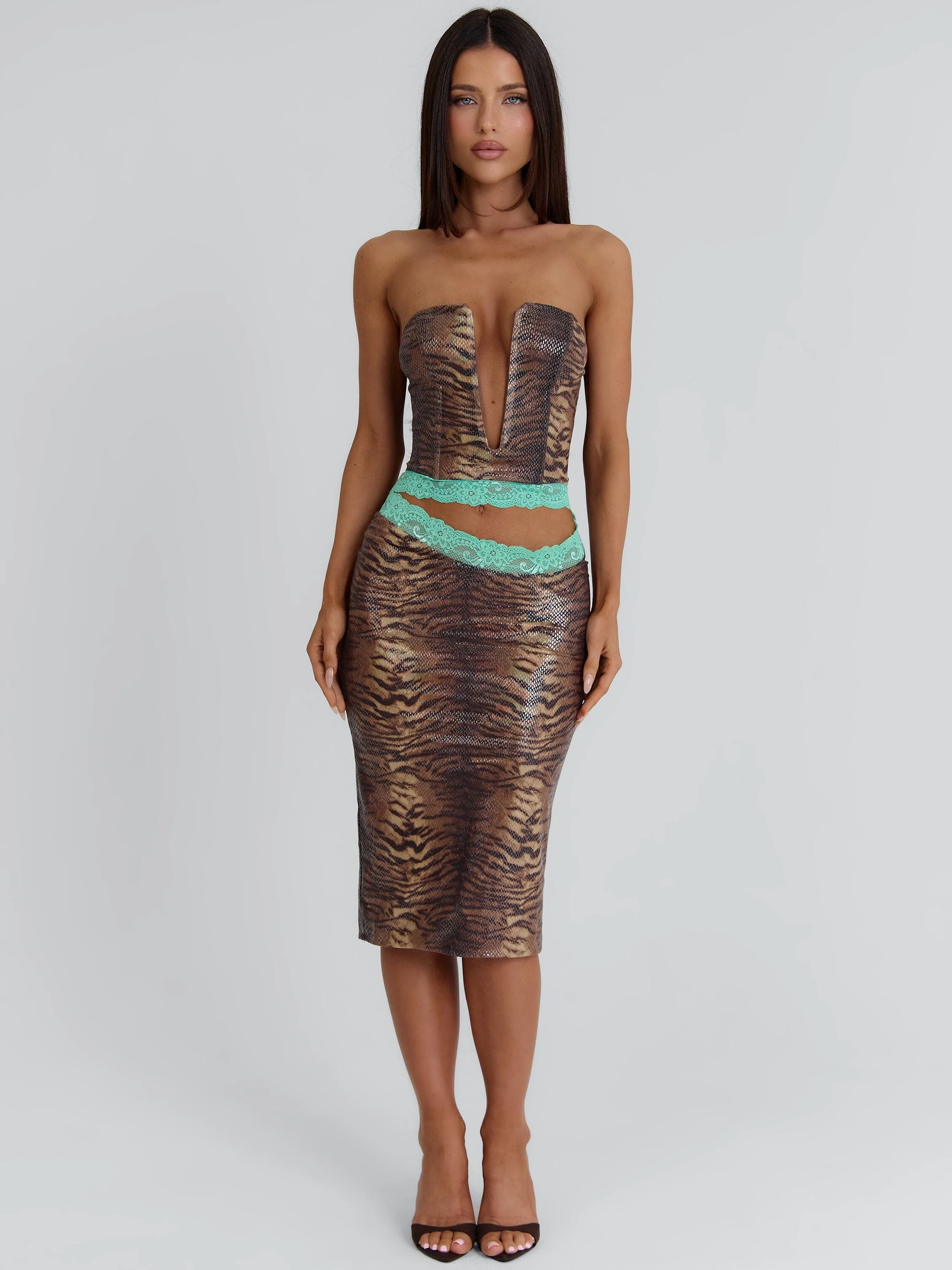 EMMELY MIDI DRESS TIGER