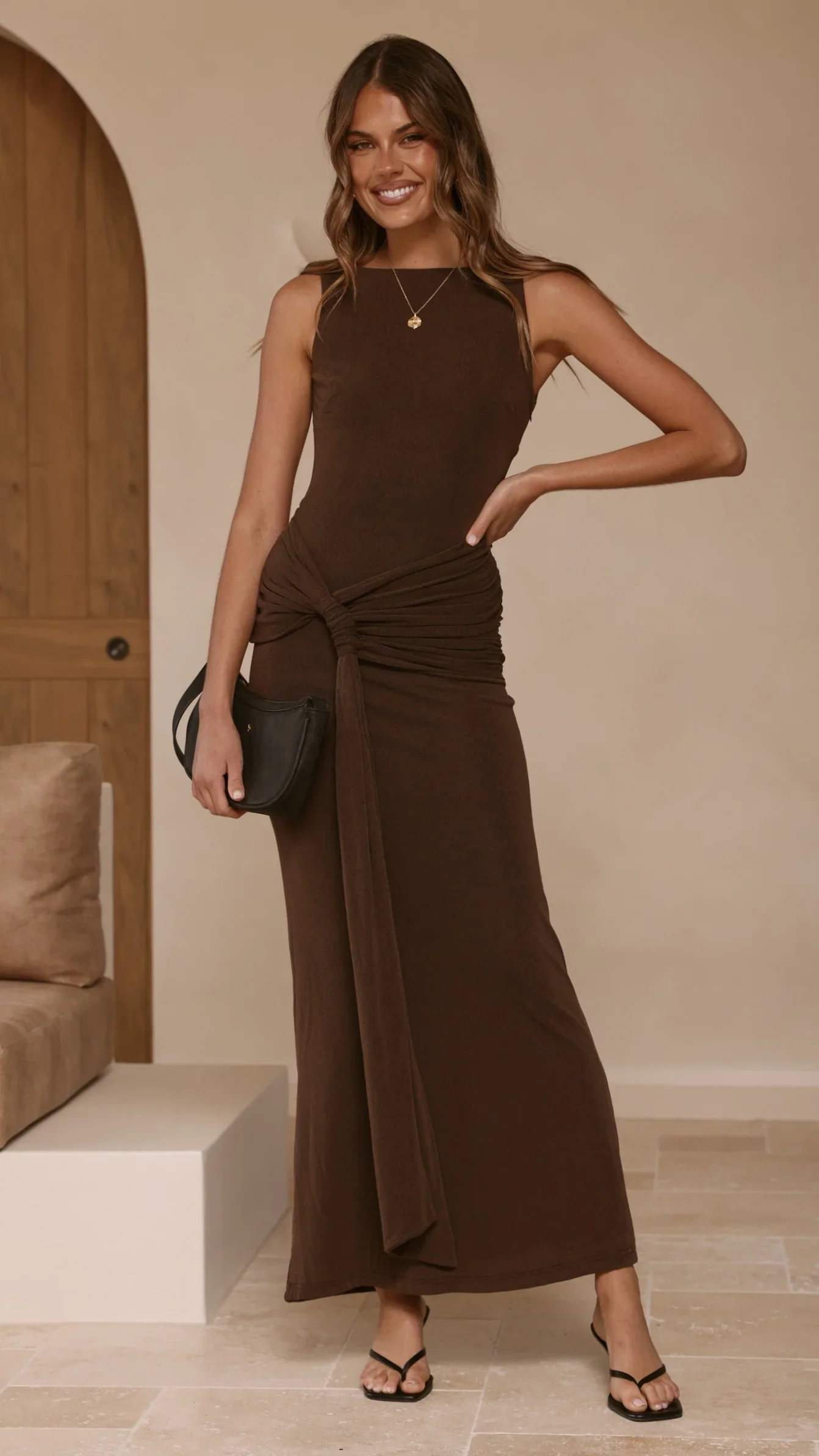 Kalaia Maxi Dress - Chocolate