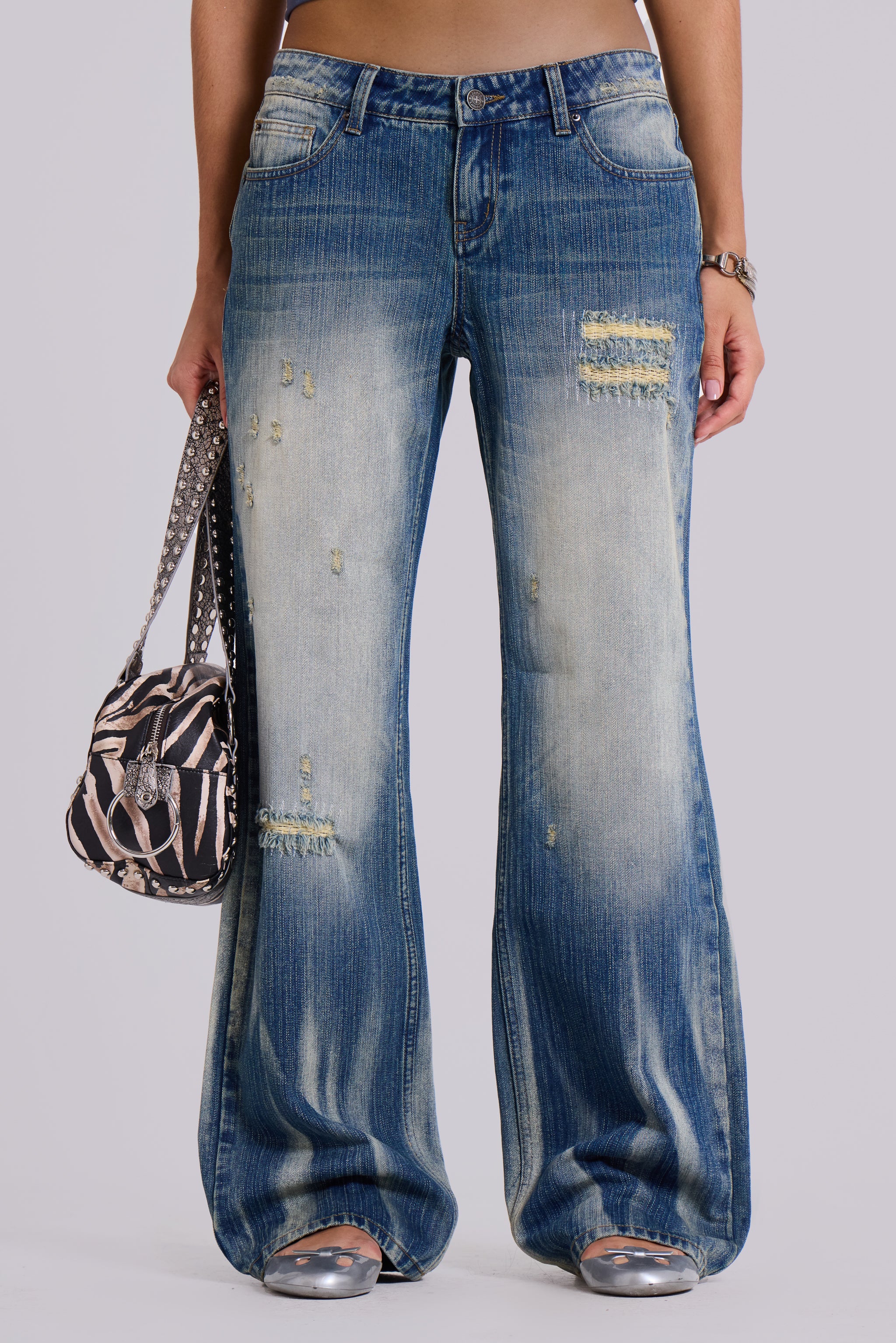 Hunter Loose Straight Leg Jeans in Blue Wash