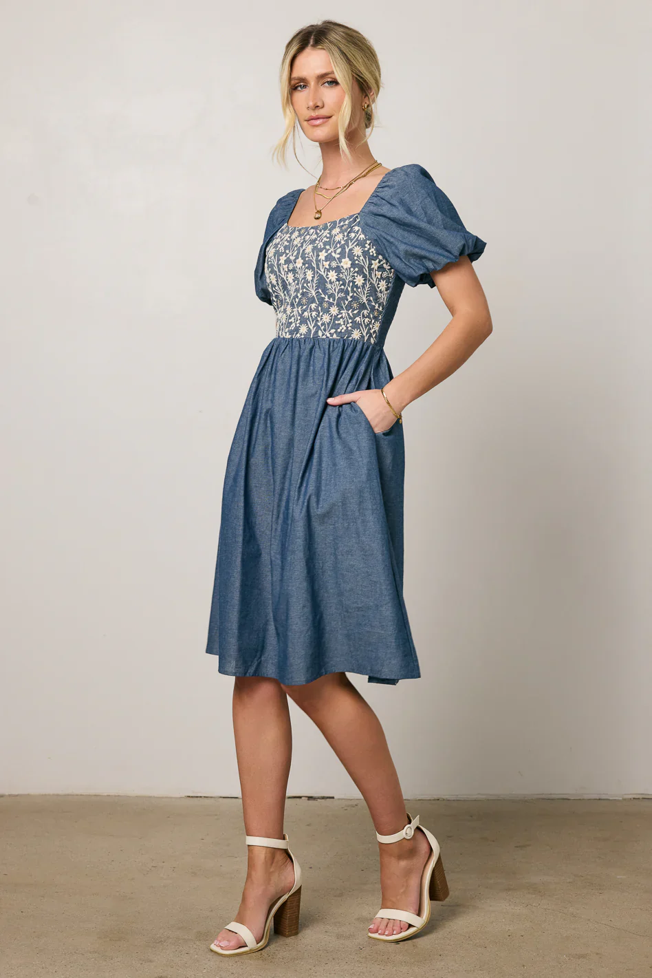 Tesalina Denim Midi Dress