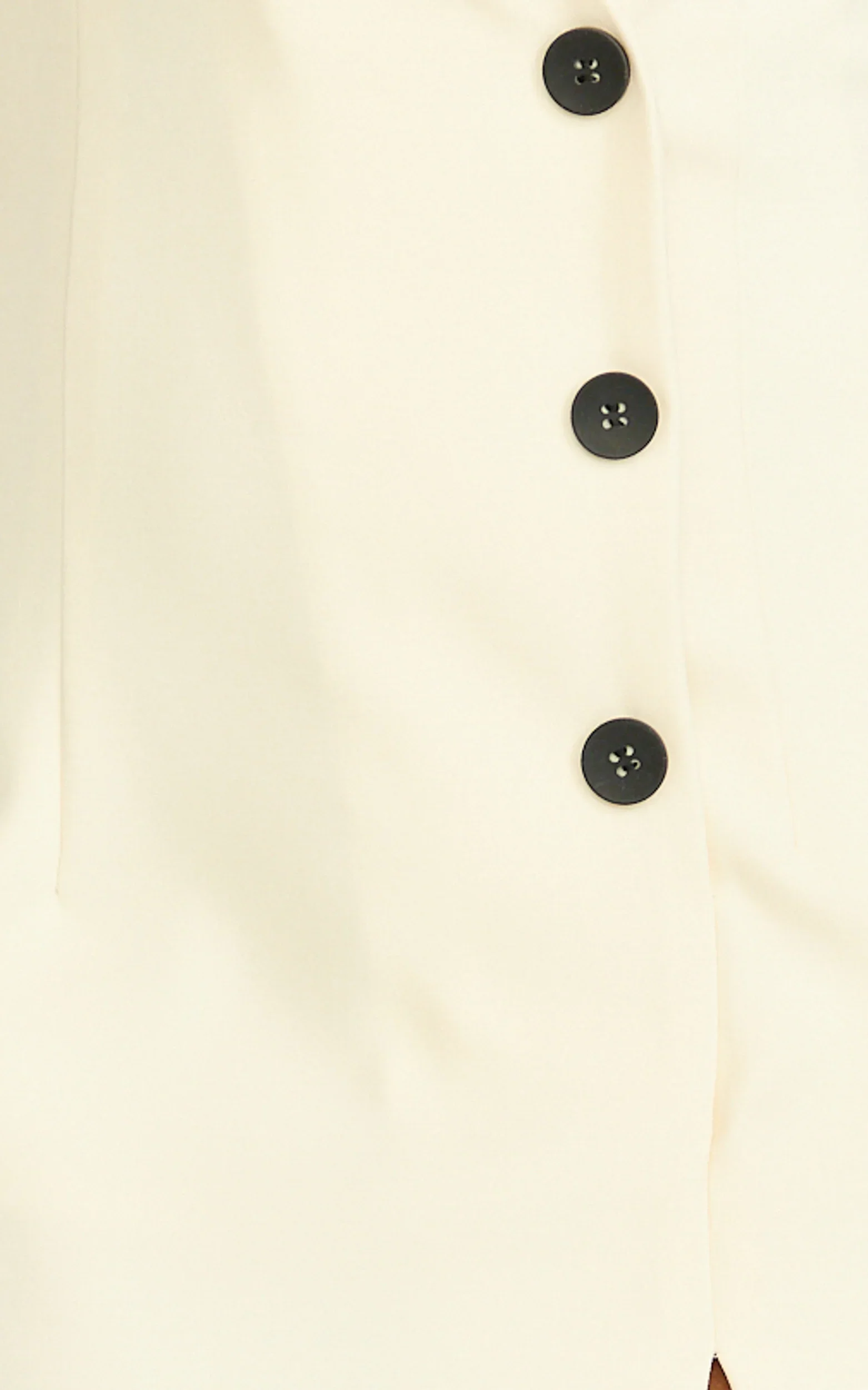 Makayla Midi Dress - Low Cut Button Down Midi Dress in Cream