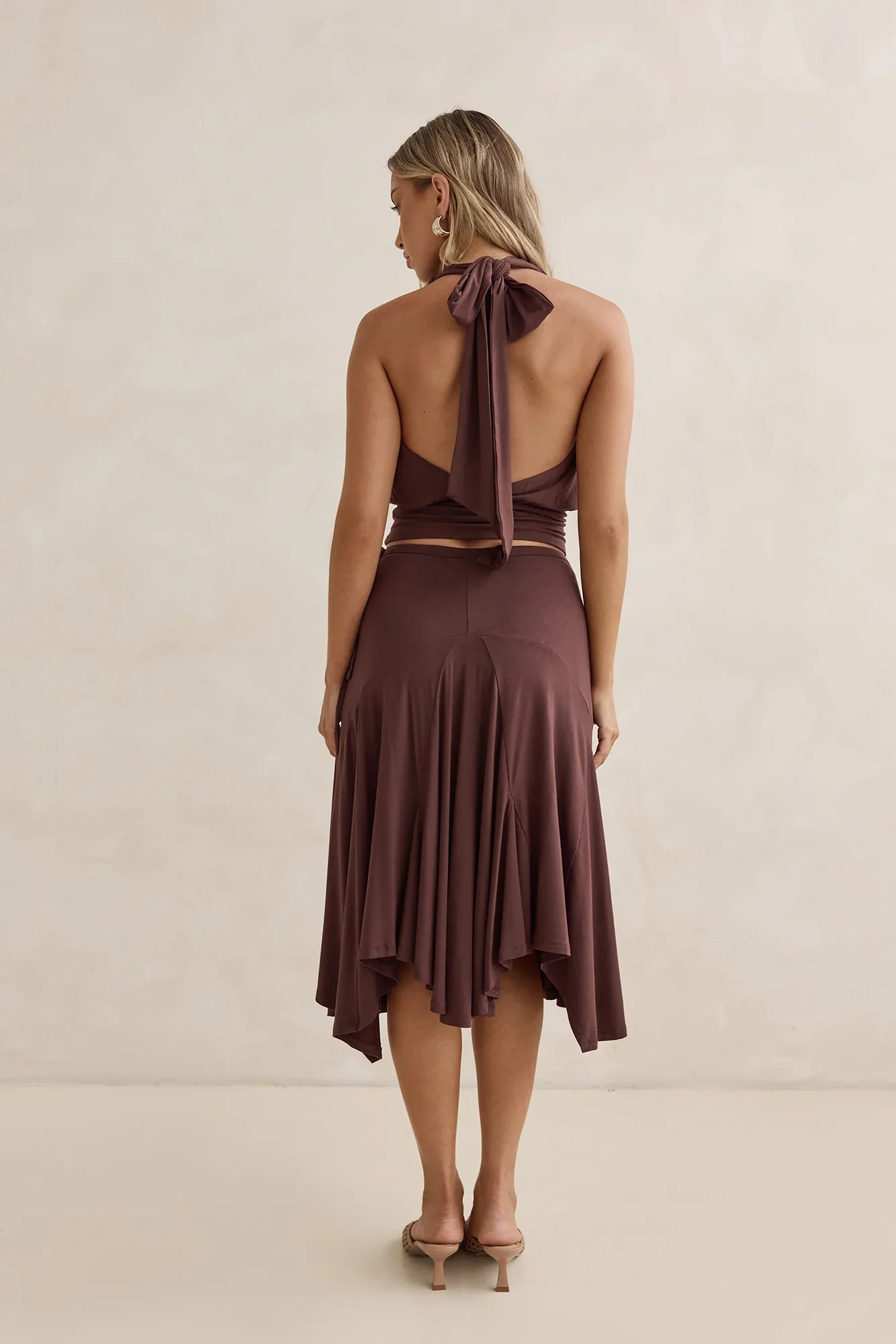 Dreamy Shores Midi Skirt Brown