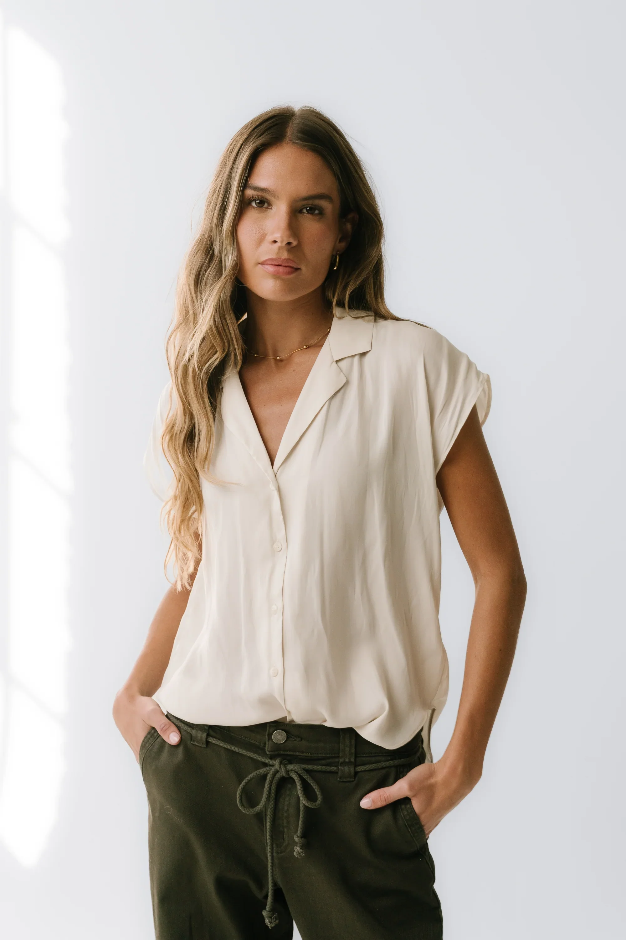 Poppy Collared Blouse in Cream