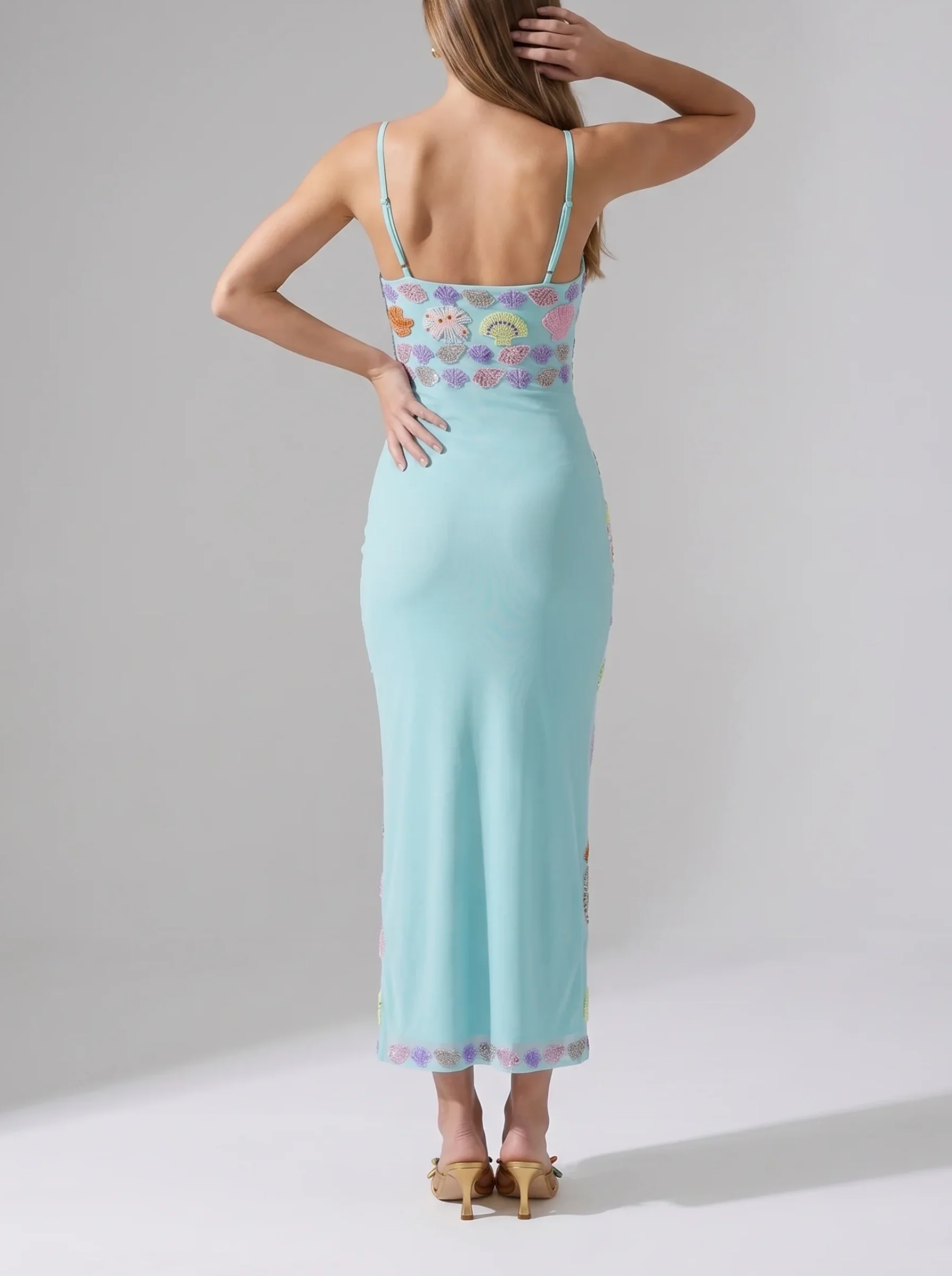 New York Strapped Dress in Blue