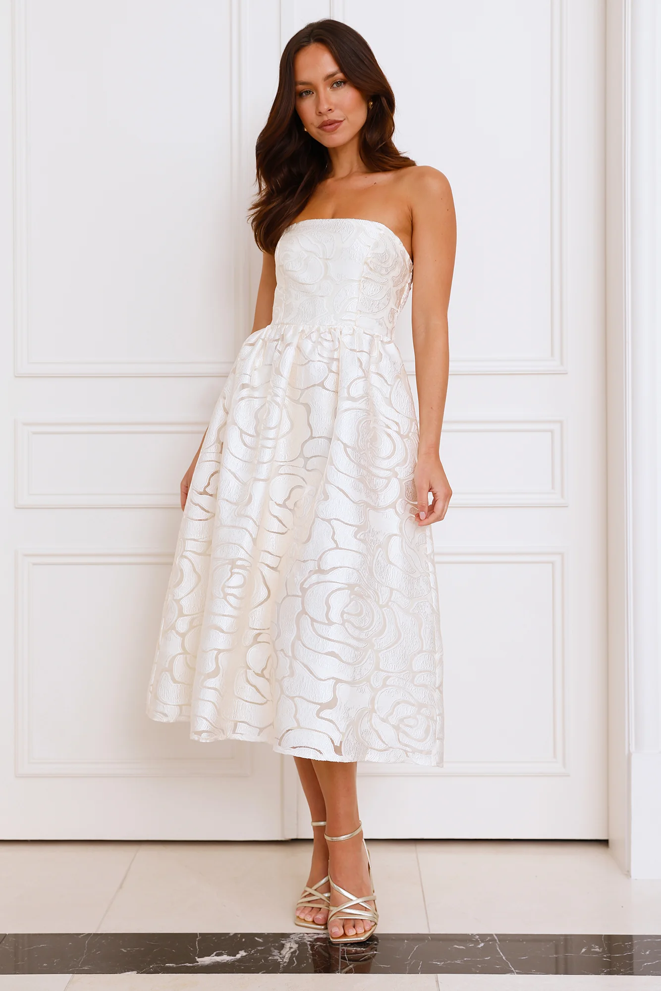 Nora Strapless Midi Dress Butter