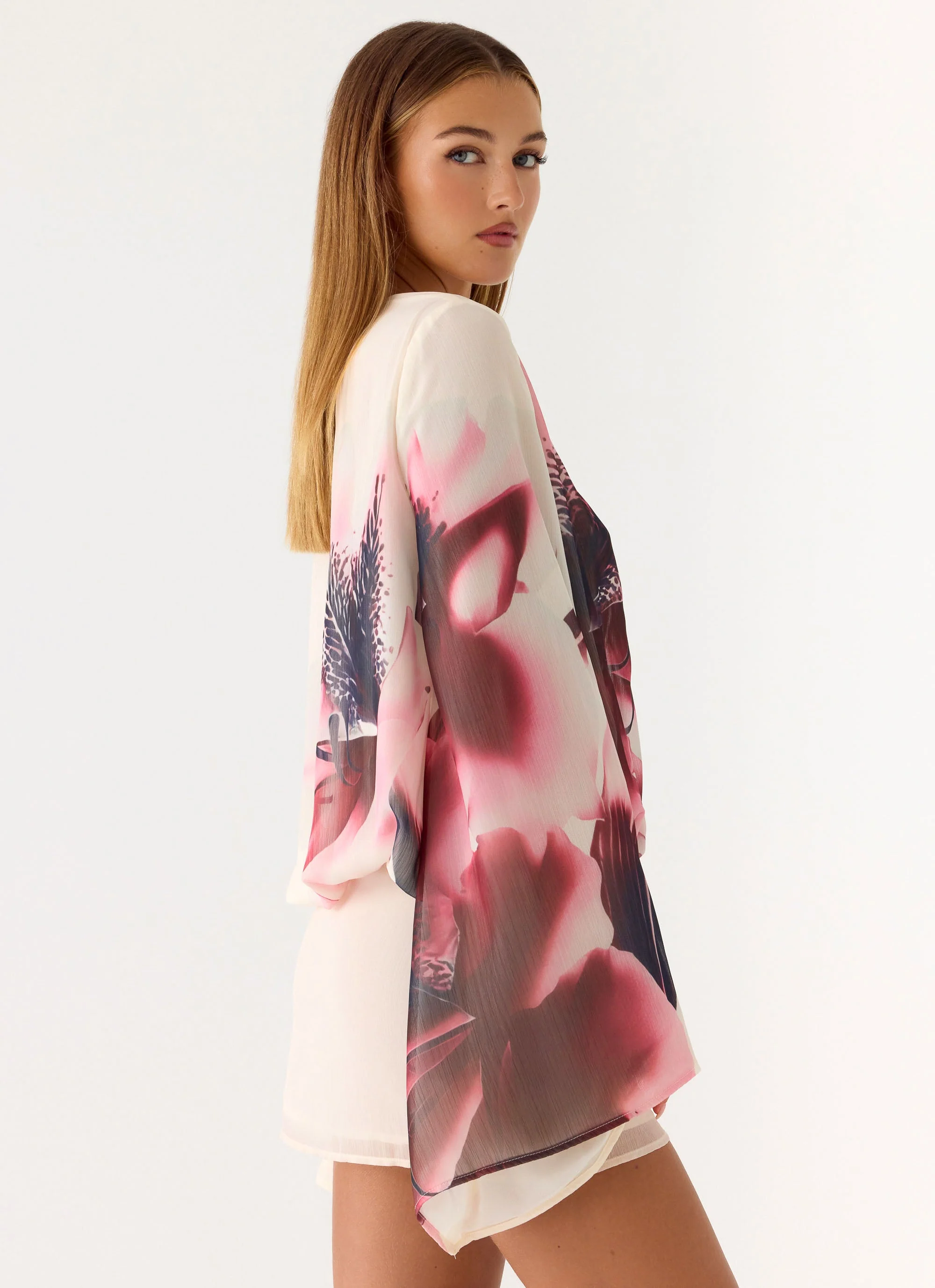 Junia Long Sleeve Mini Dress - Velvet Bloom
