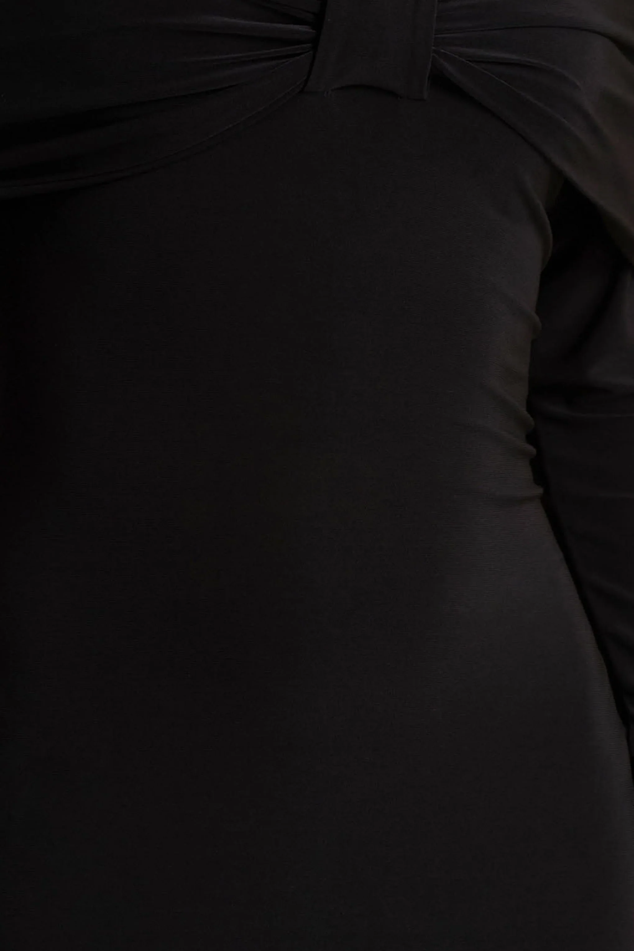 Spark | Black Bardot-Neck Midi Dress With Bow Detail