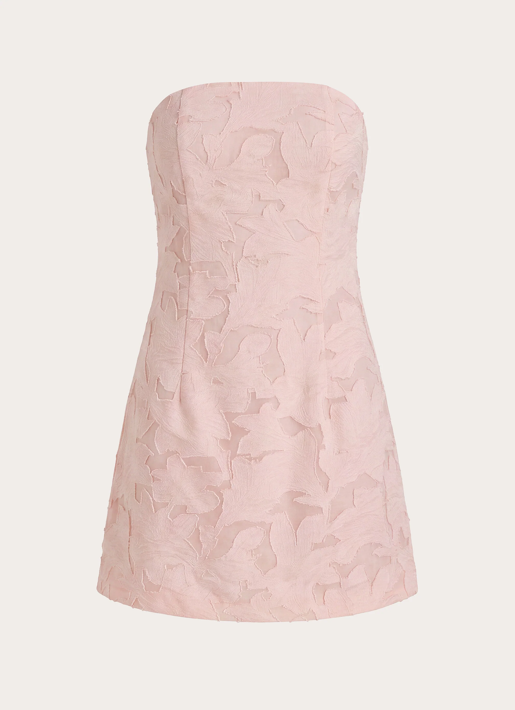 Della Lace Strapless Mini Dress - Pink - FASHION NOB