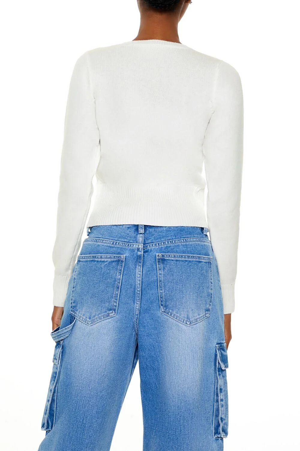 Cropped Lattice Sweater