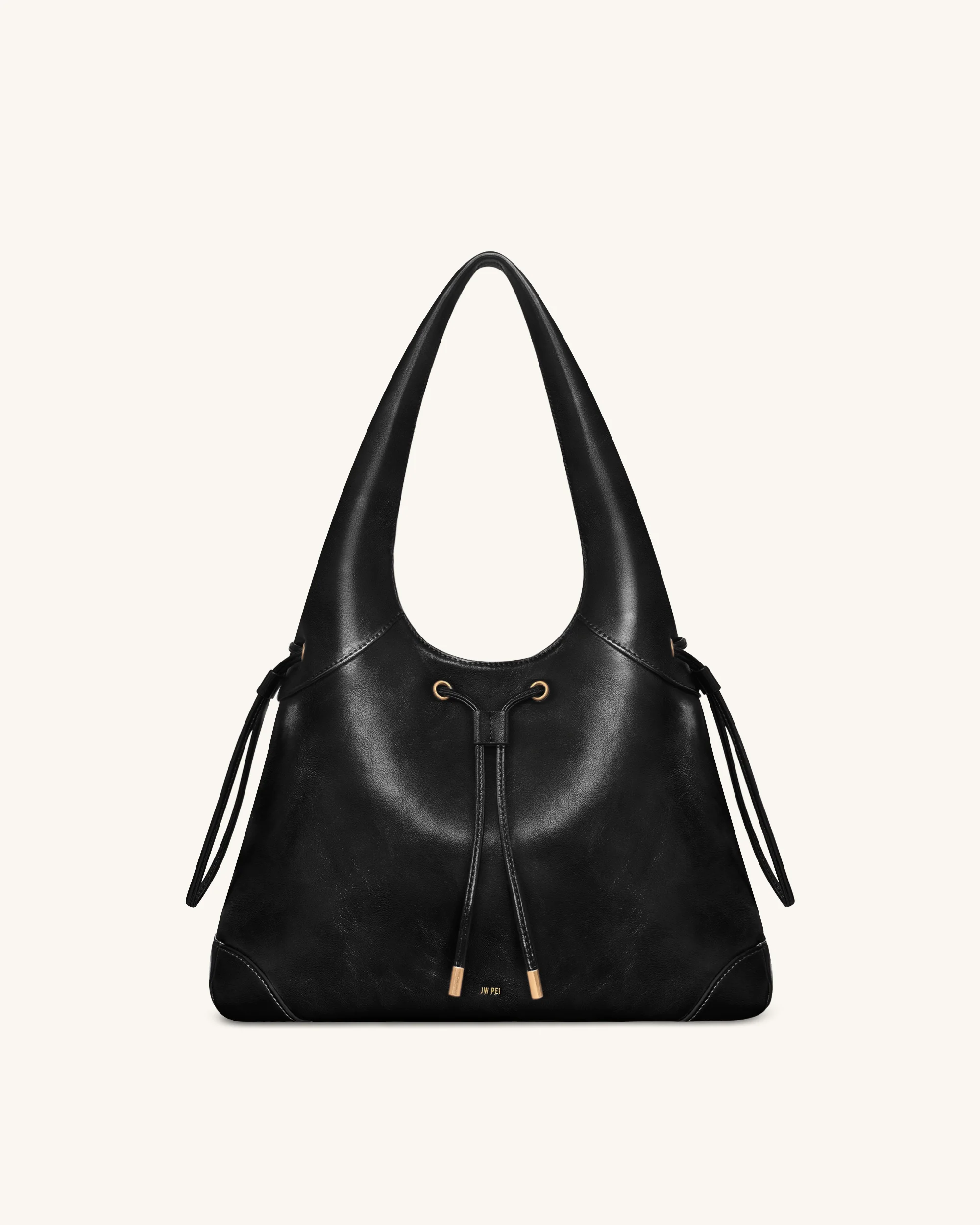 Celandra Drawstring Hobo Bag - Black