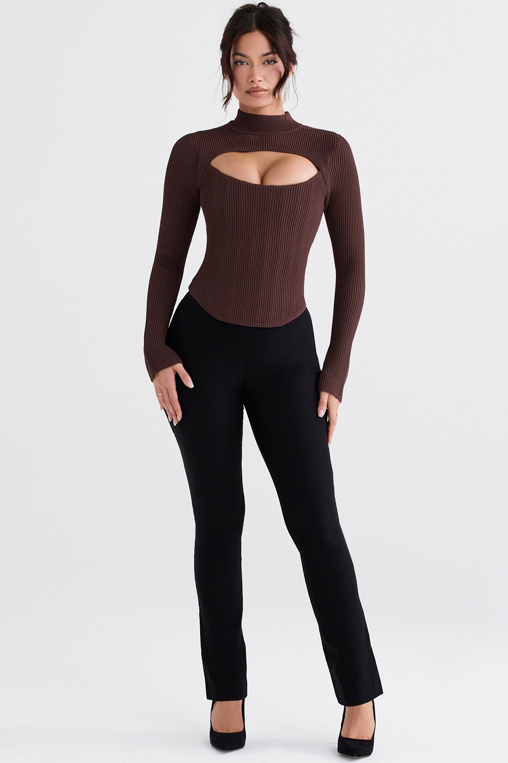 cocoa knitted corset