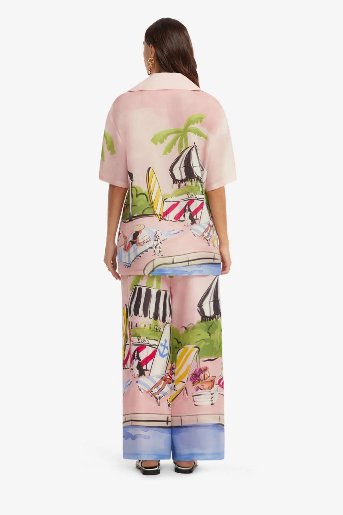 Jamie Wide Leg Pants - Riviera Print