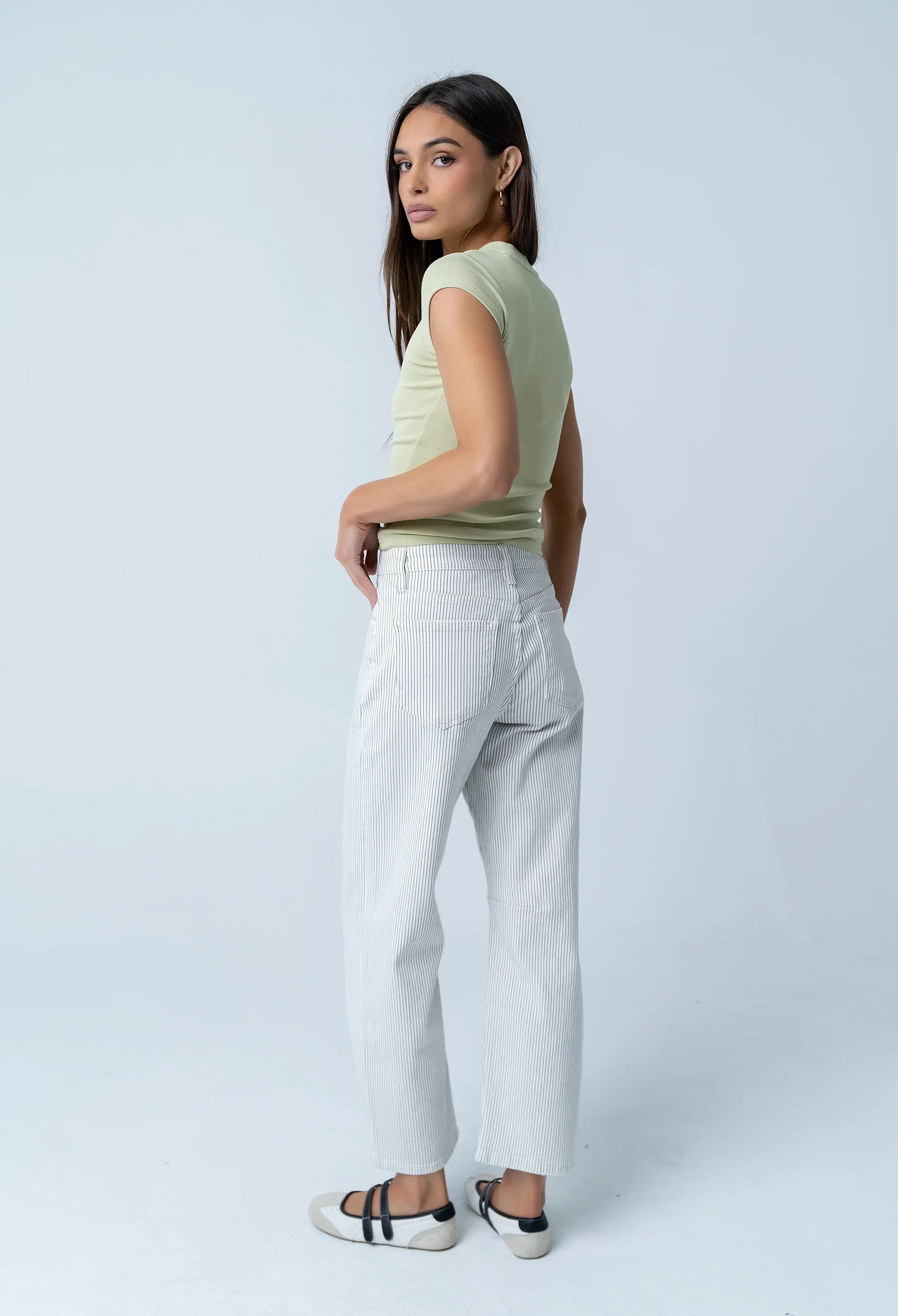 Asher Ribbed Top in Sage