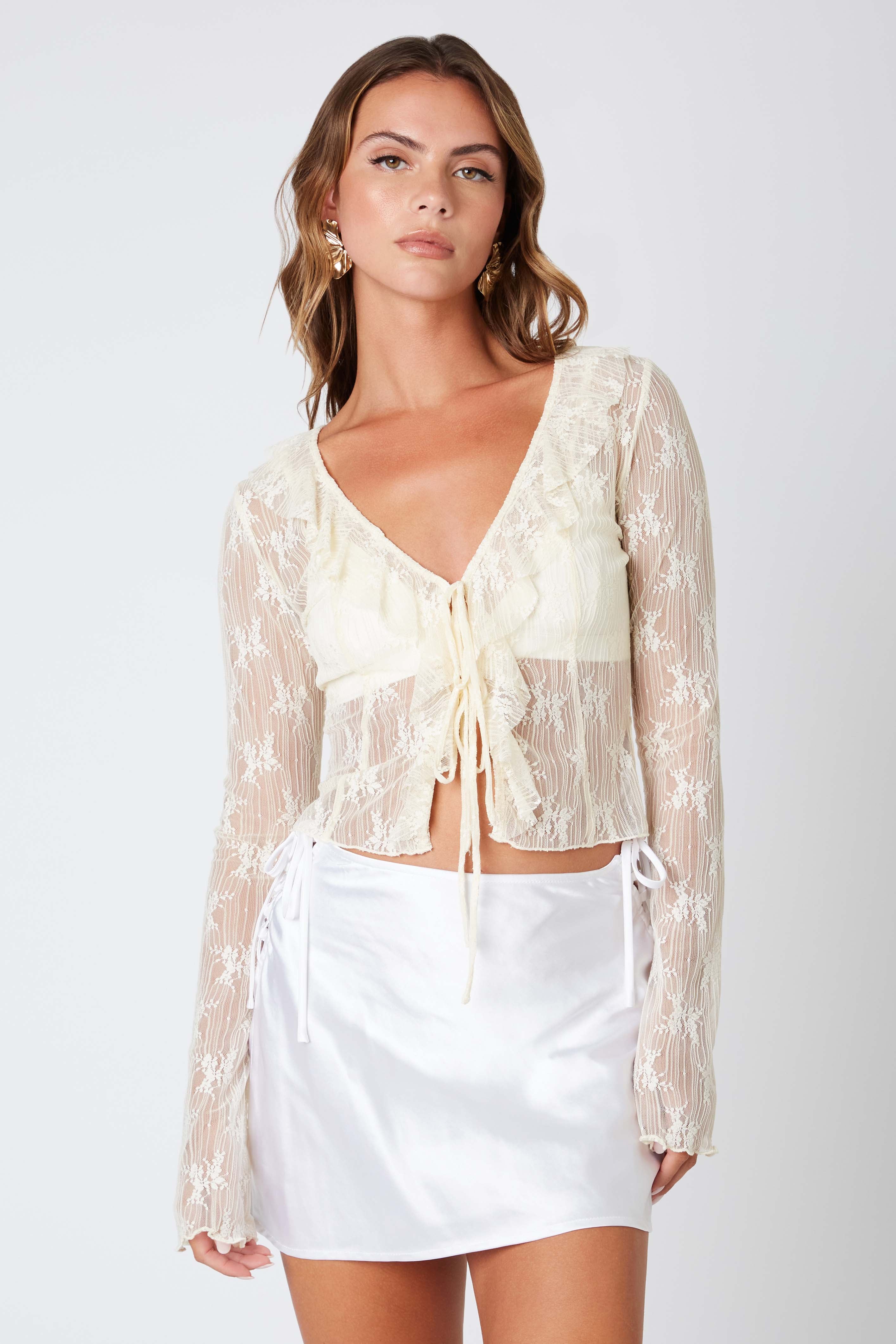 Long Sleeve Lace Cover-Up