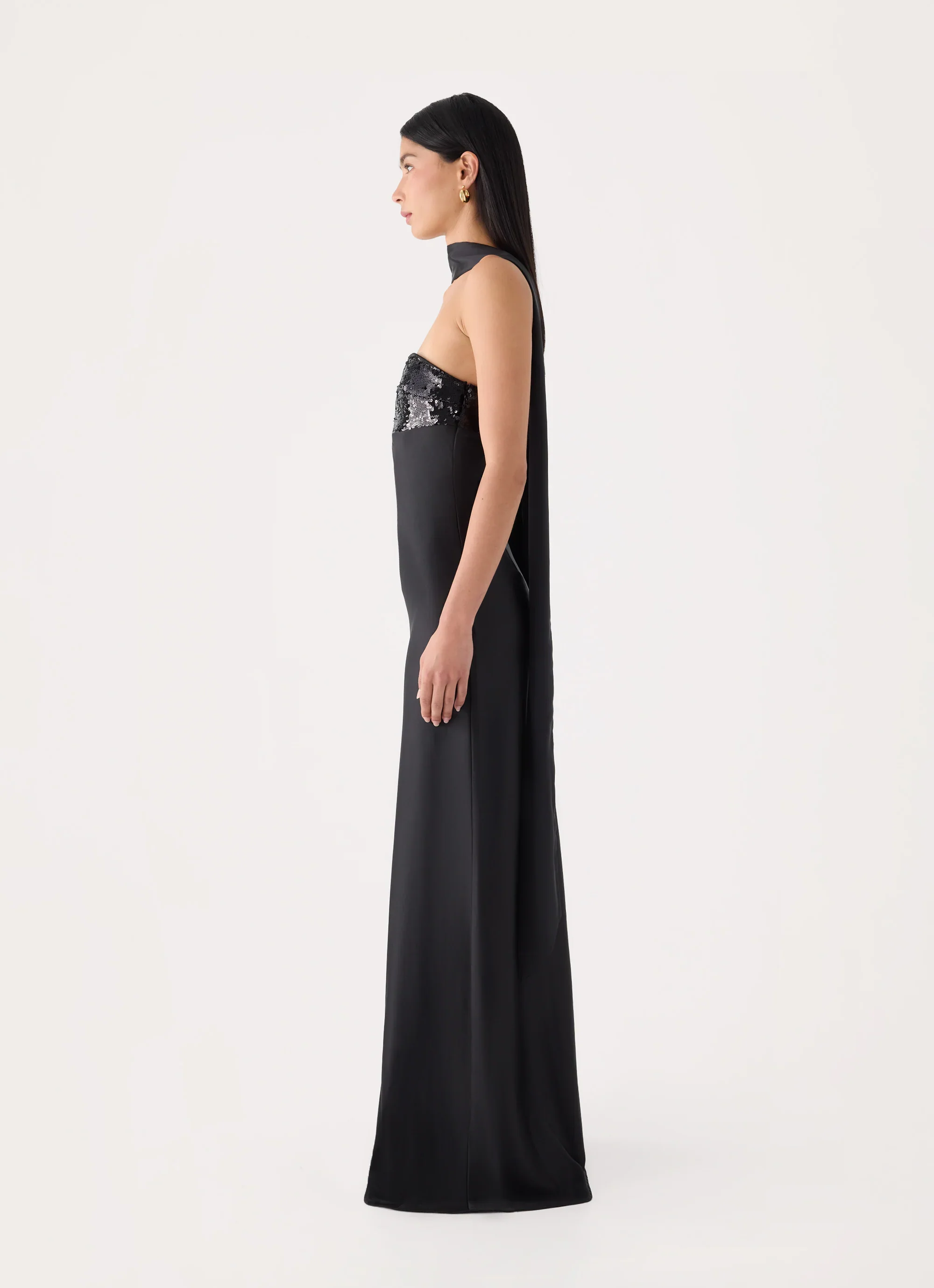 Hush Sequin Maxi Dress - Black