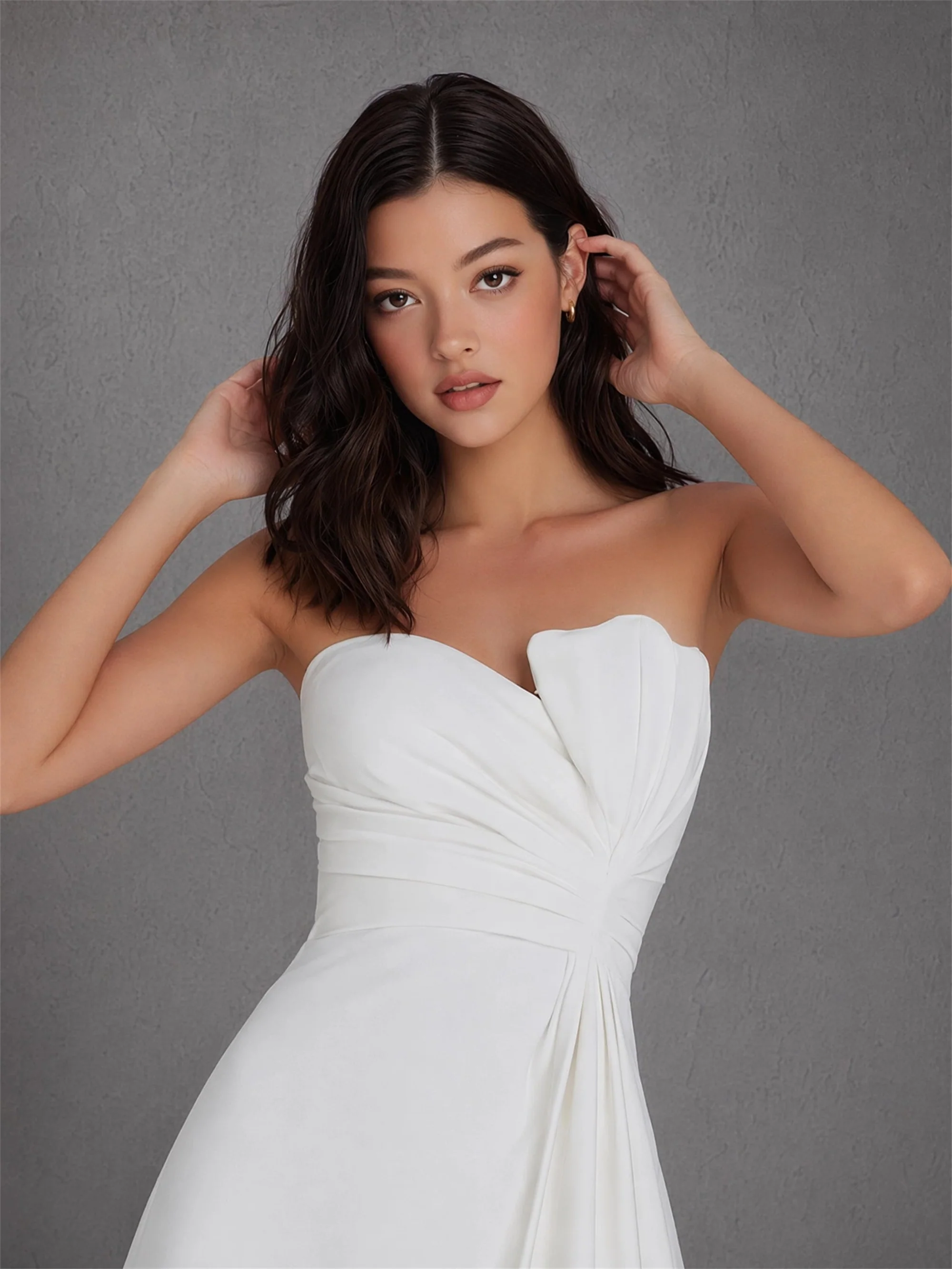BOLODOO White Strapless Sweetheart Ruched A-Line Mini Dress | Sleeveless Cocktail Party Dress