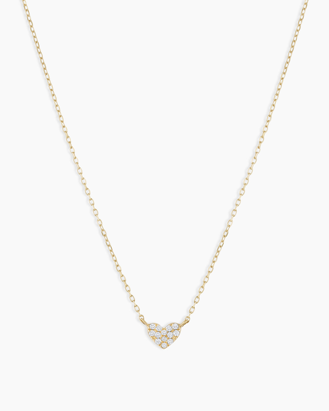 14K Diamond Pav�� Mini Heart Necklace