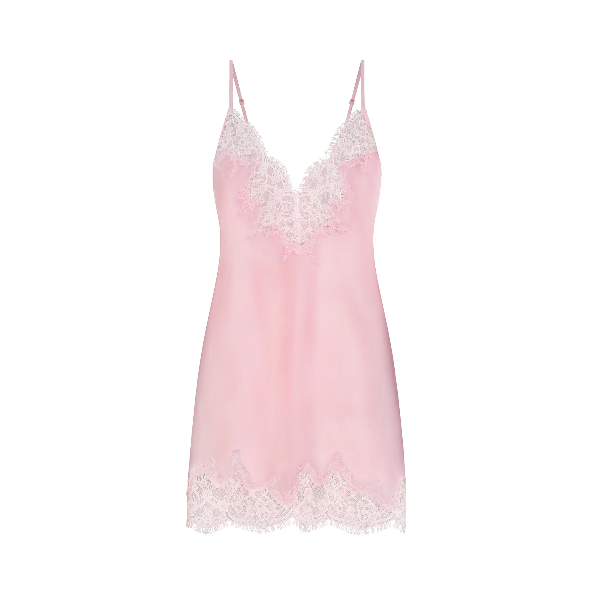 Silk Lace Mini Slip Dress