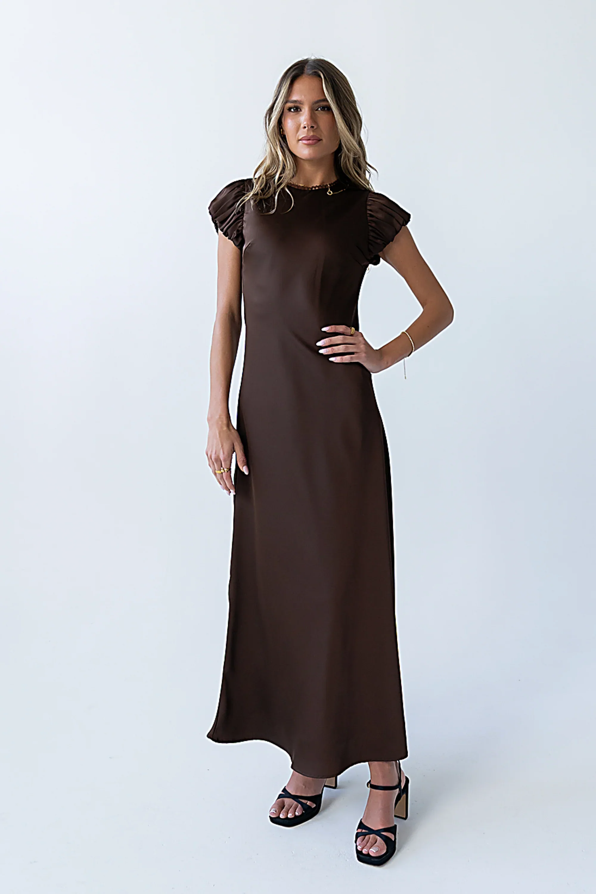 Ellianna Maxi Dress in Dark Brown - luluinthesky