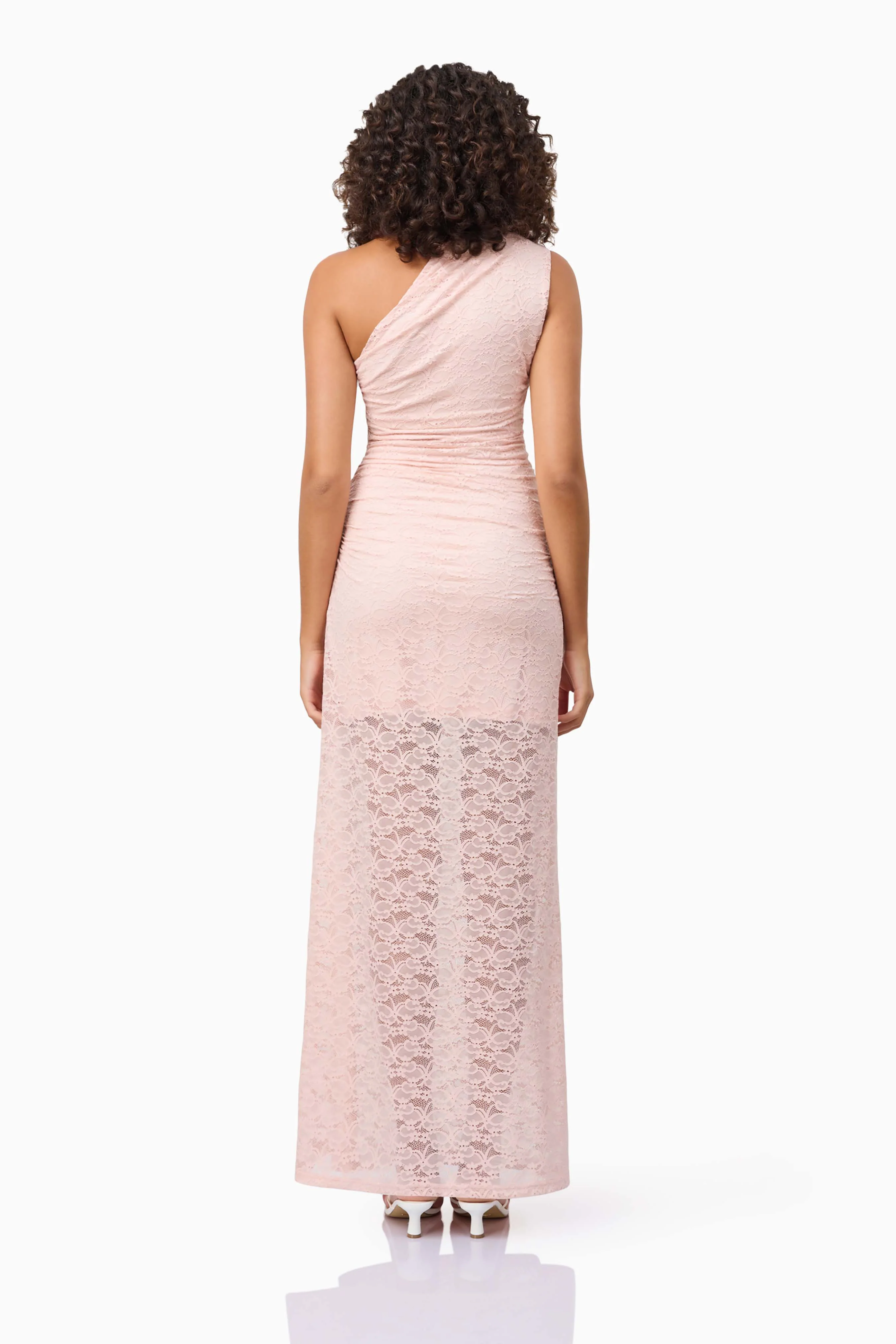 CURAAE Armelle Lace Maxi Dress in Pink