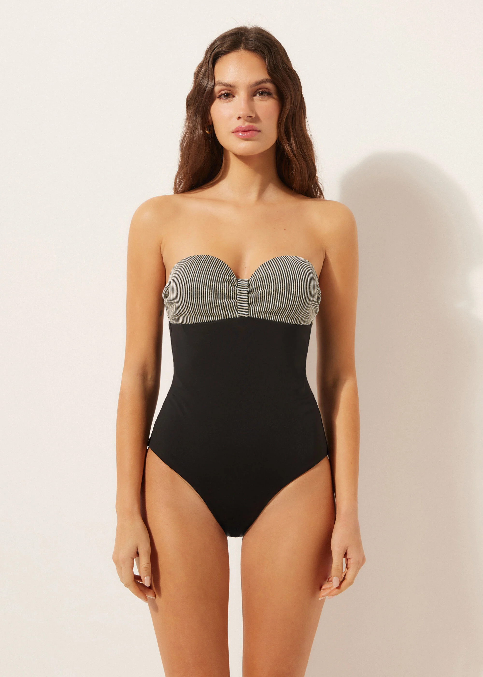 One-Piece Swimsuit Golden Stripes