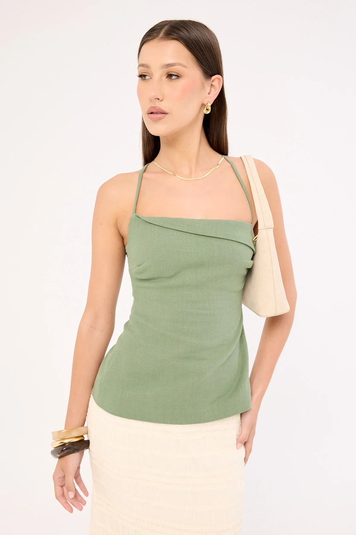 Perfect Stranger Ginny Fold Down Top Green