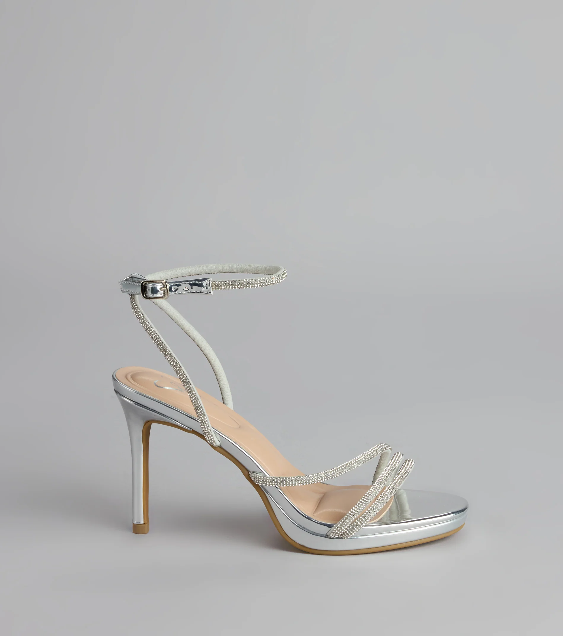 Radiance Rhinestone Metallic Stiletto Heels