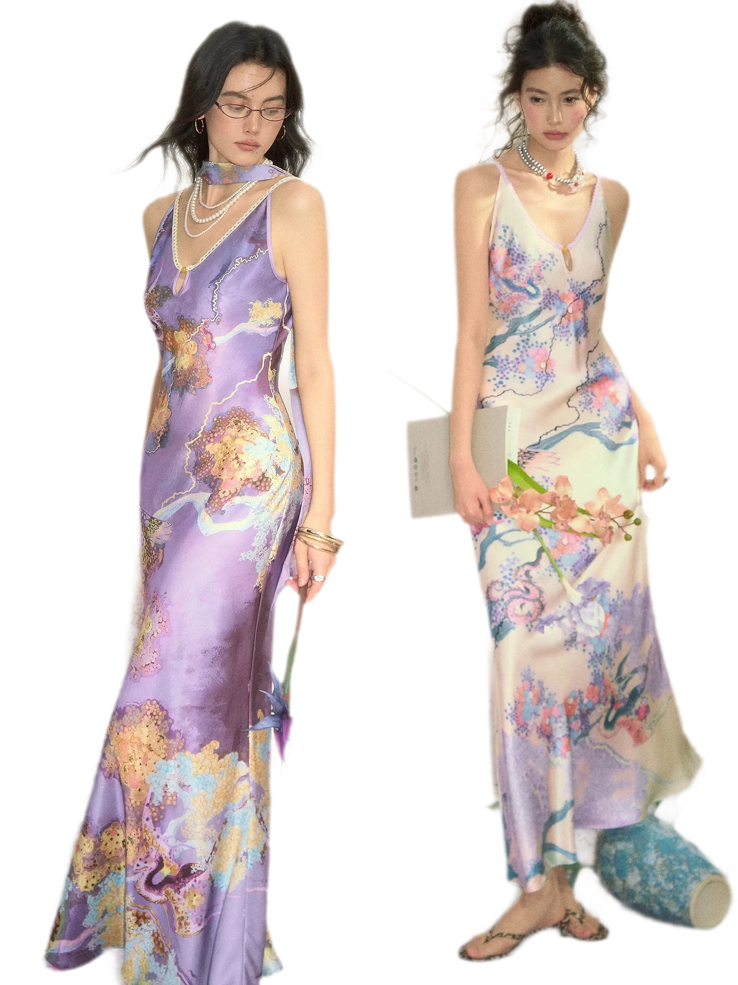 Satin Fishtail Slip Dress