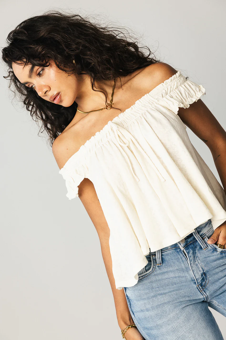 Casey Relaxed Top in Cream