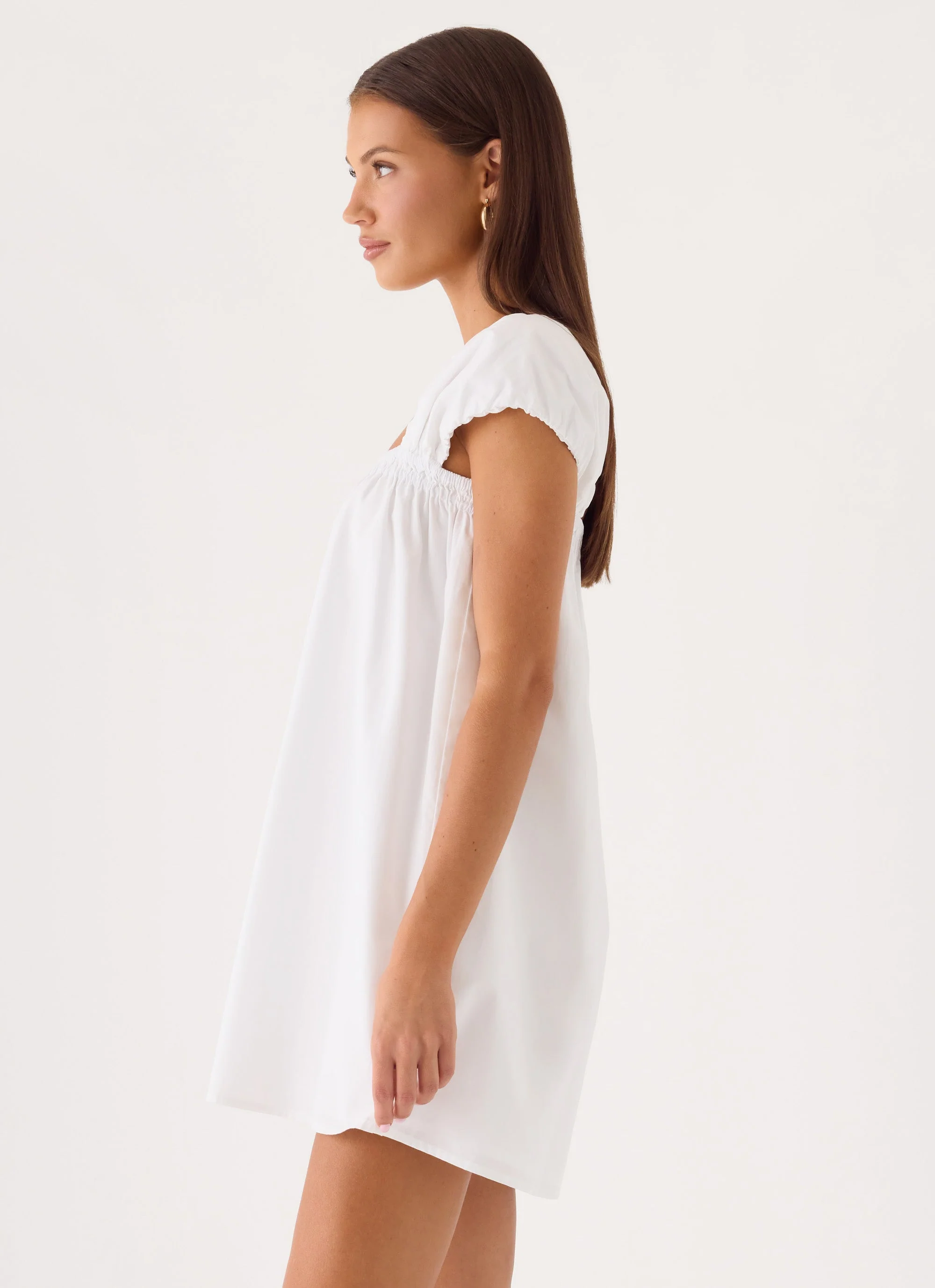 Sugar Blush Cotton Mini Dress - White - luluinthesky