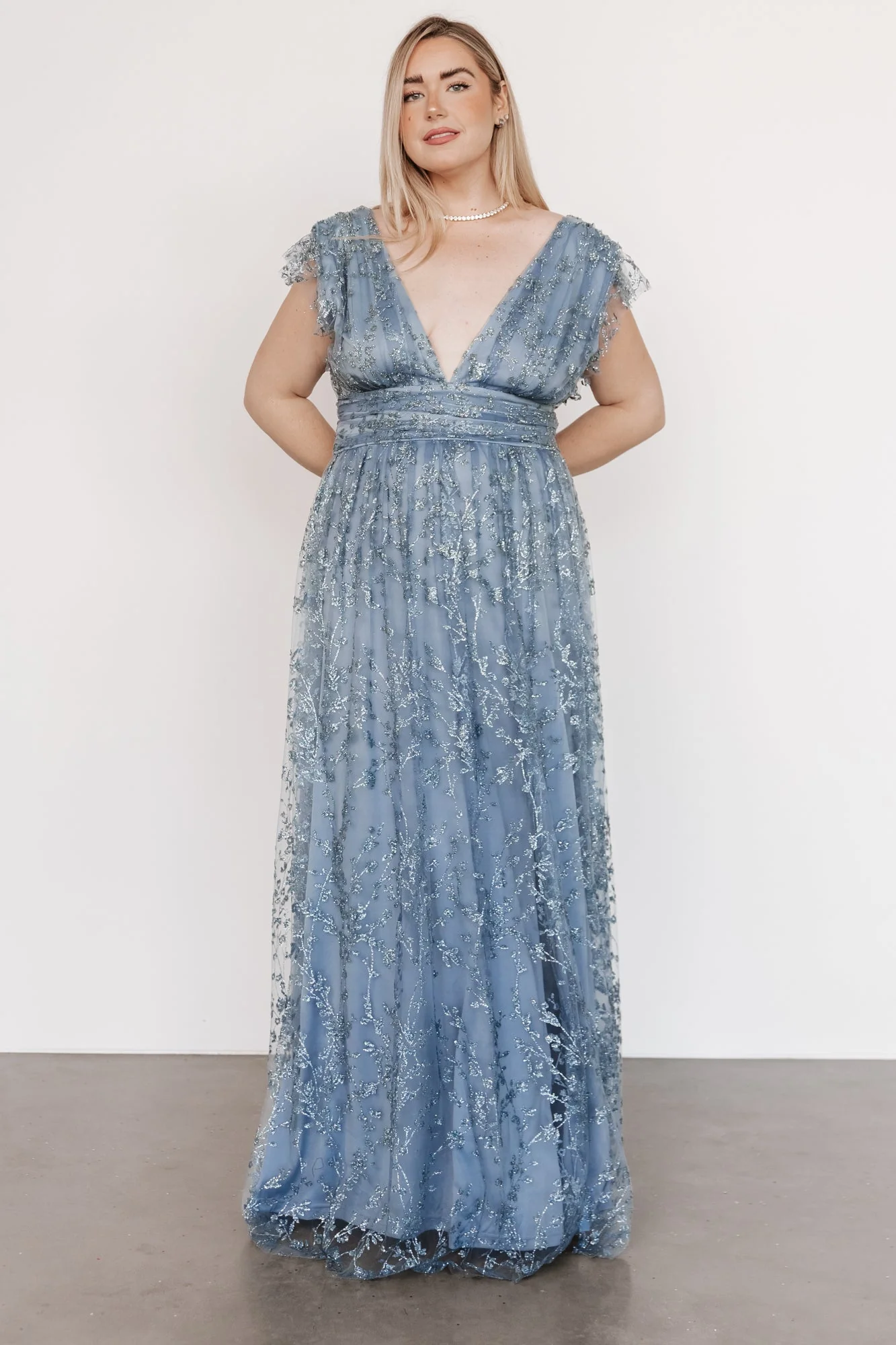 Arlene Shimmer Gown | Winter Blue - luluinthesky