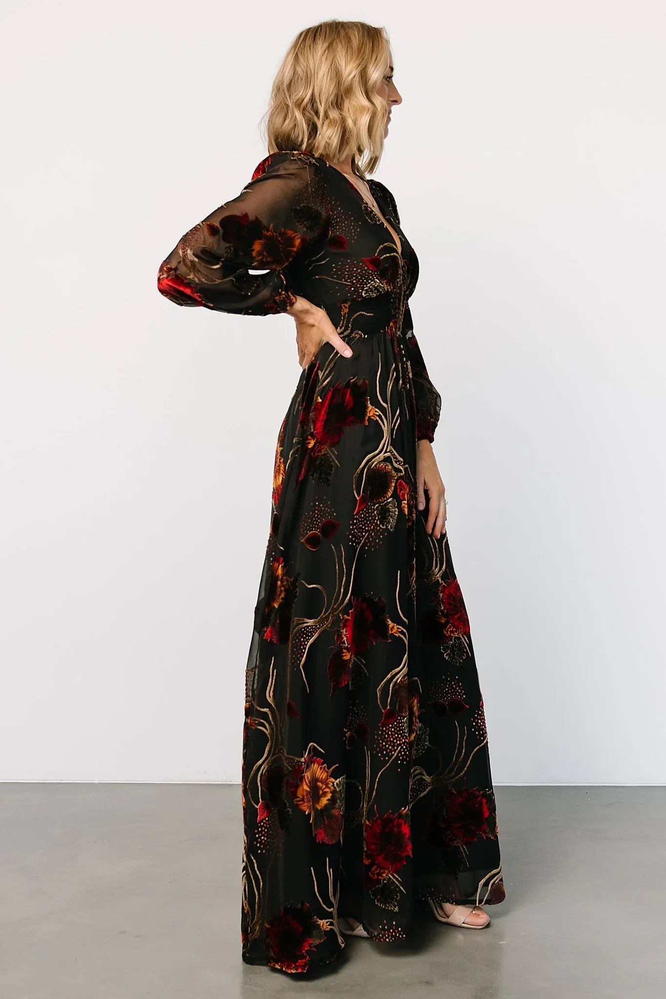 Mikla Maxi Dress | Black Multi