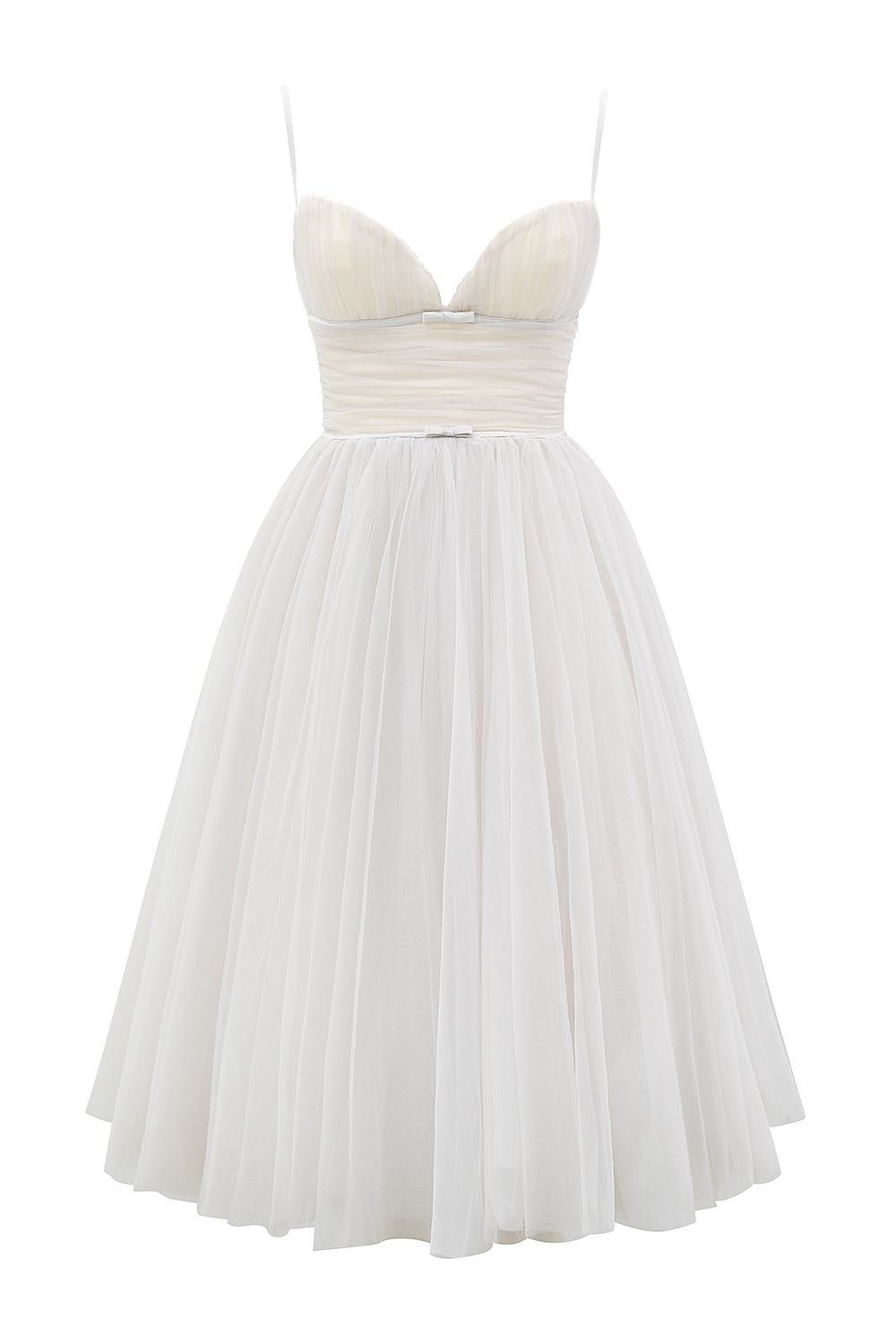 French Dove Tulle Midi Dress