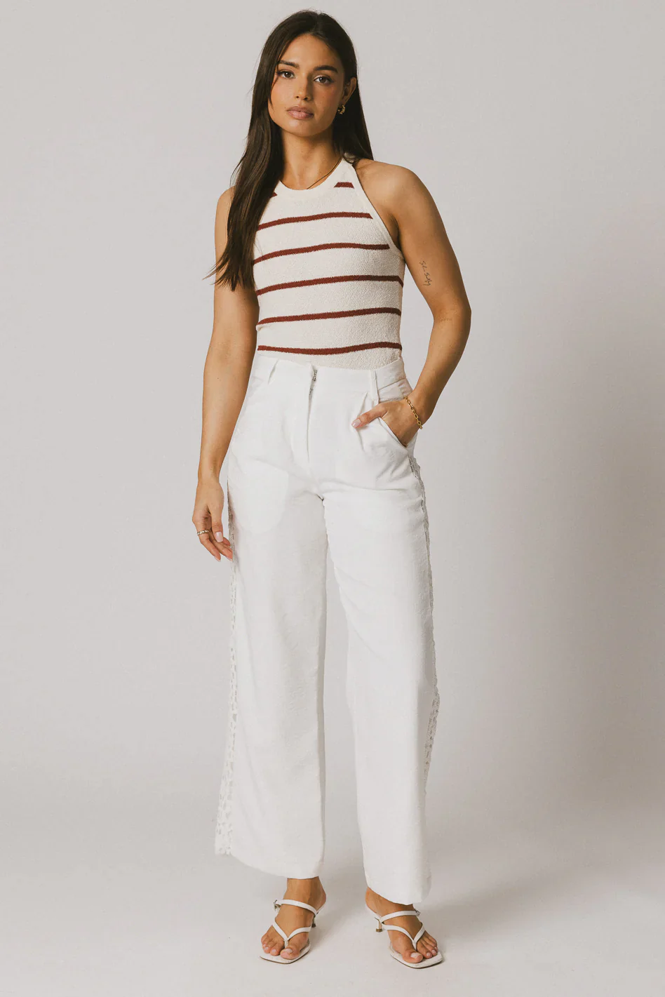 Kamari Striped Tank Top in Marsala