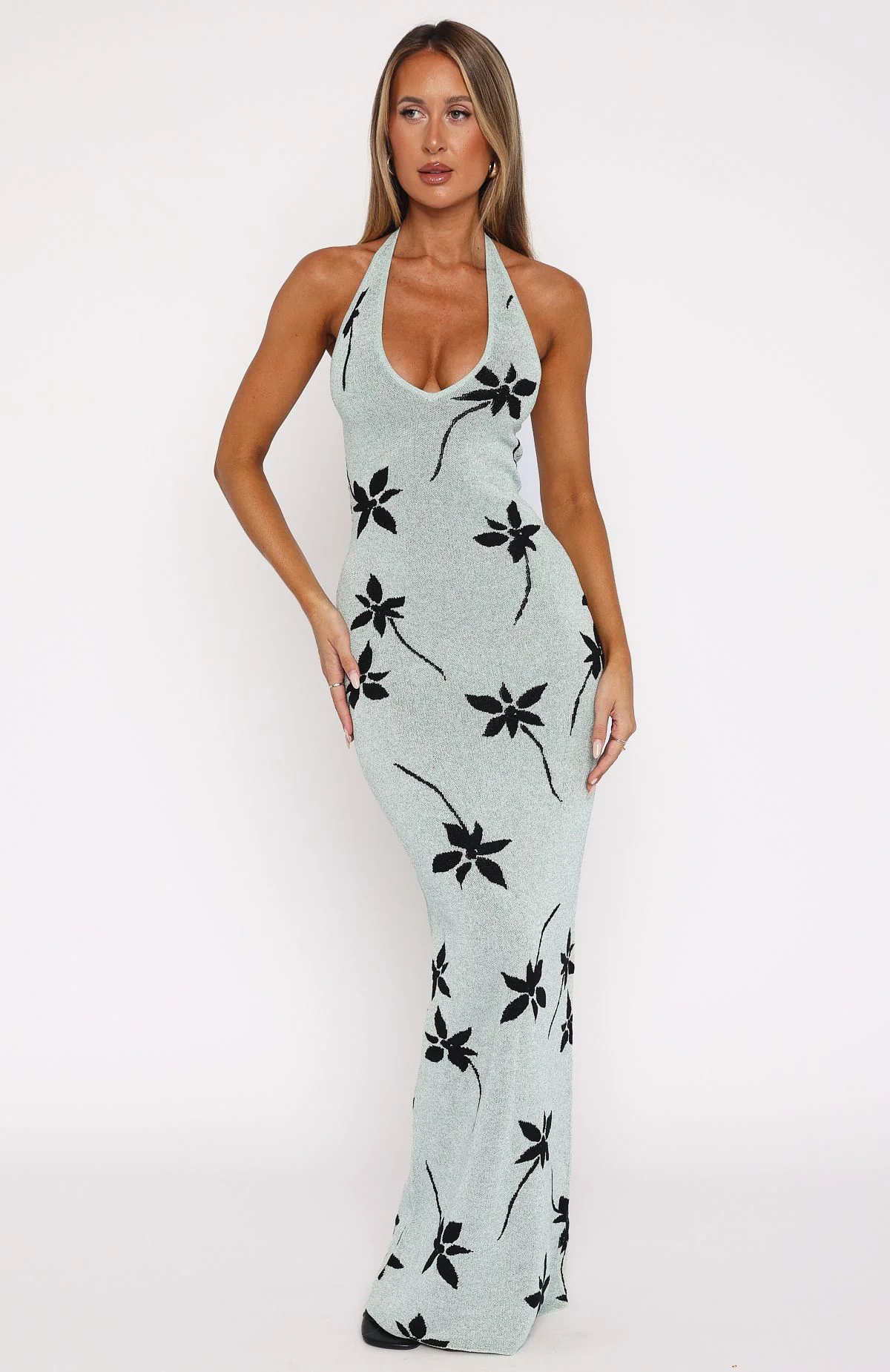 Chasing Heaven Knit Maxi Dress Mint