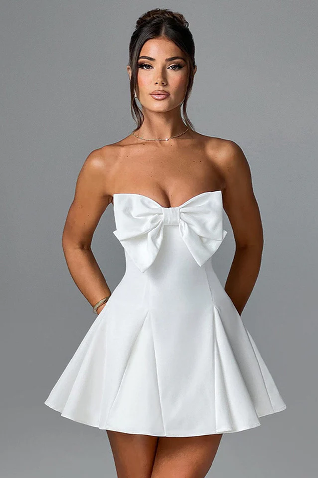 Holly Strapless Skirt with Bow Detail