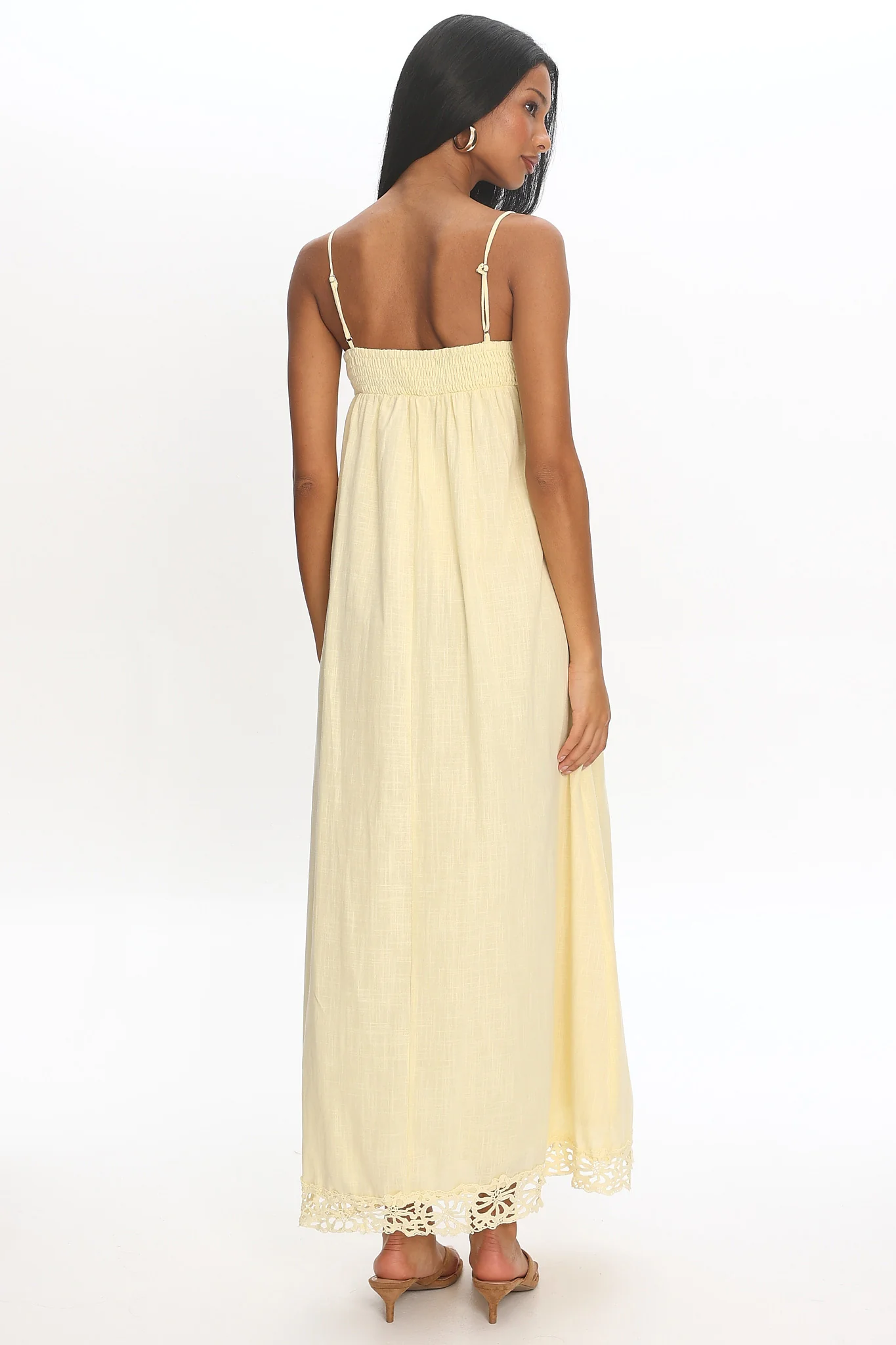 Genevieve Crochet-Trim Maxi Dress Butter