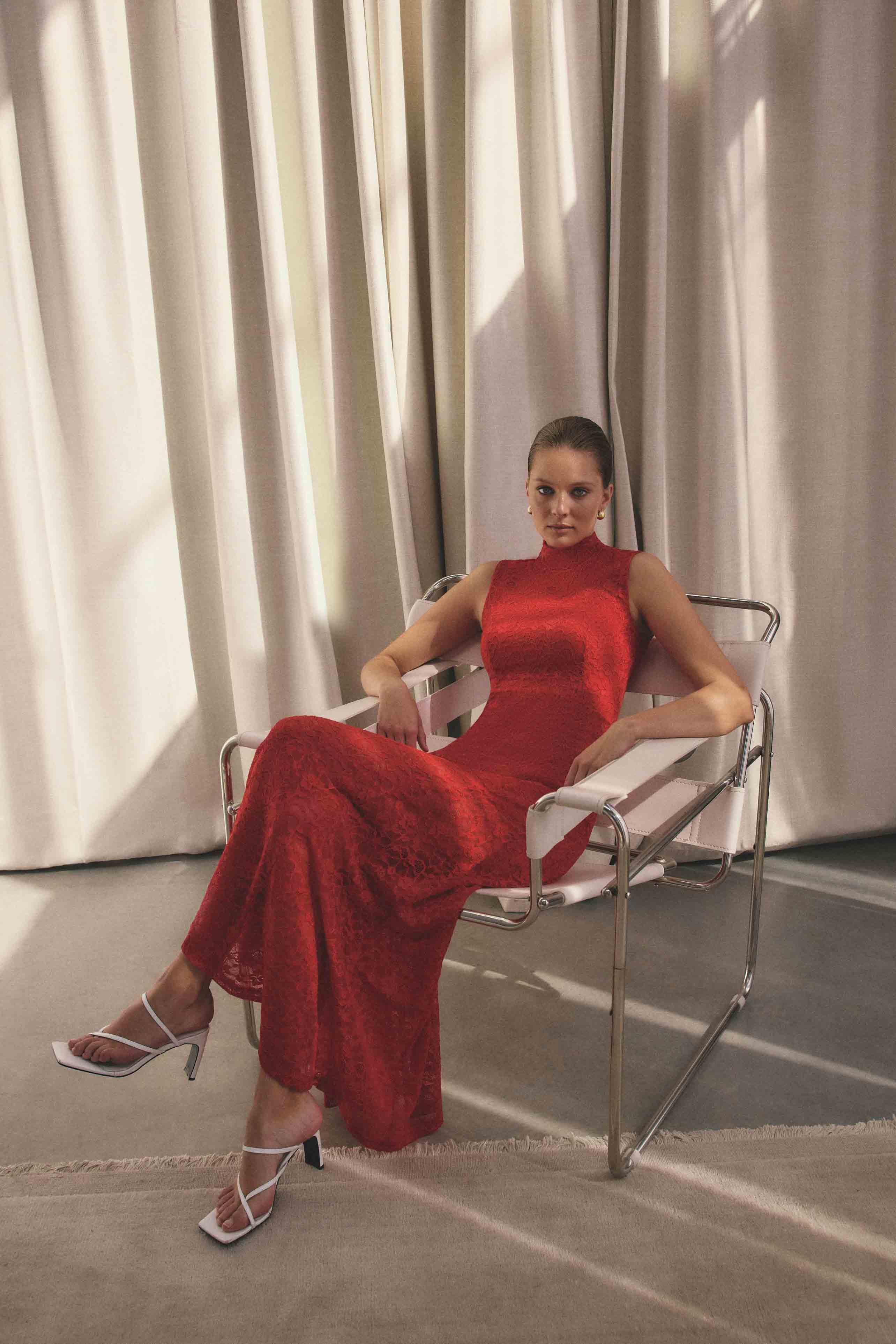 CURAAE Ariella Maxi Dress in Red