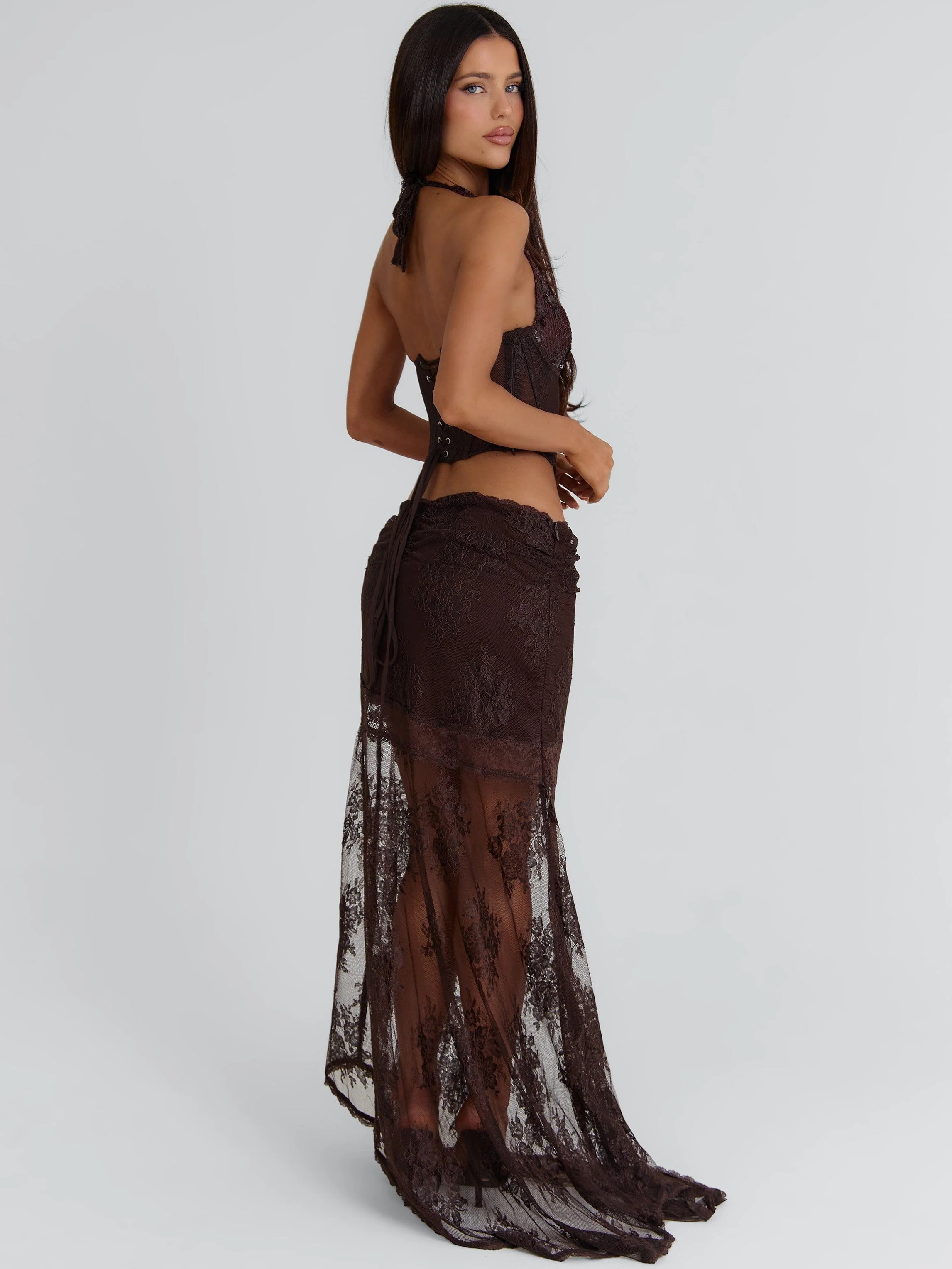 DEBBIE MAXI SKIRT CHOCOLATE