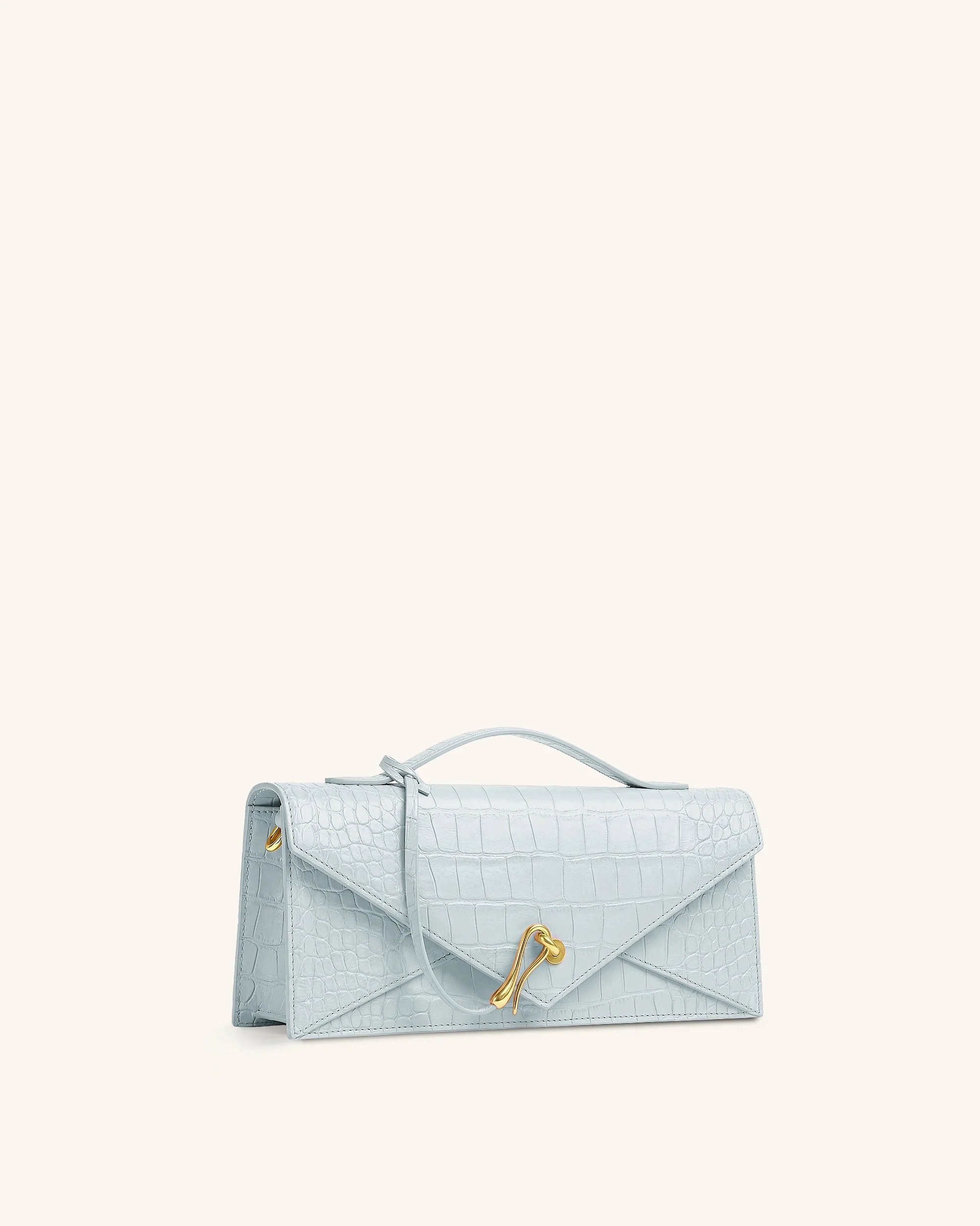 Celeste Envelope Top Handle Bag - Light Blue Croc