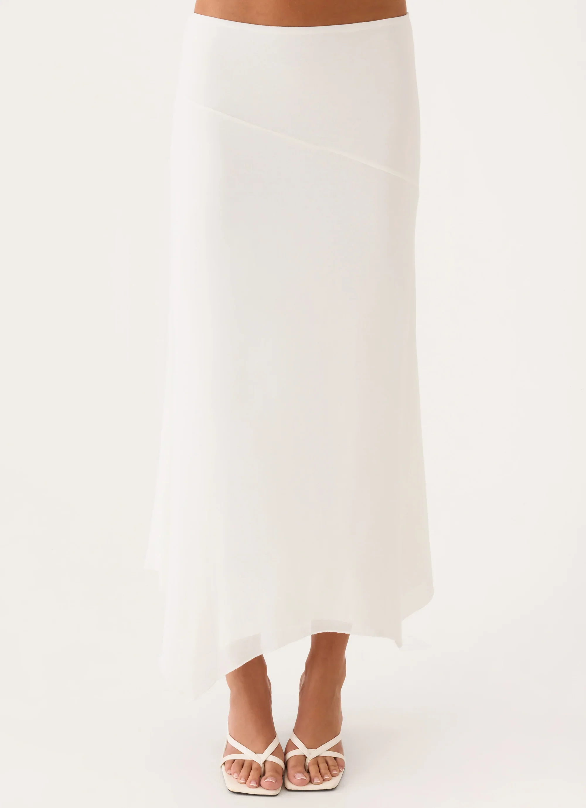 Kerrie Hanky Midi Skirt - White