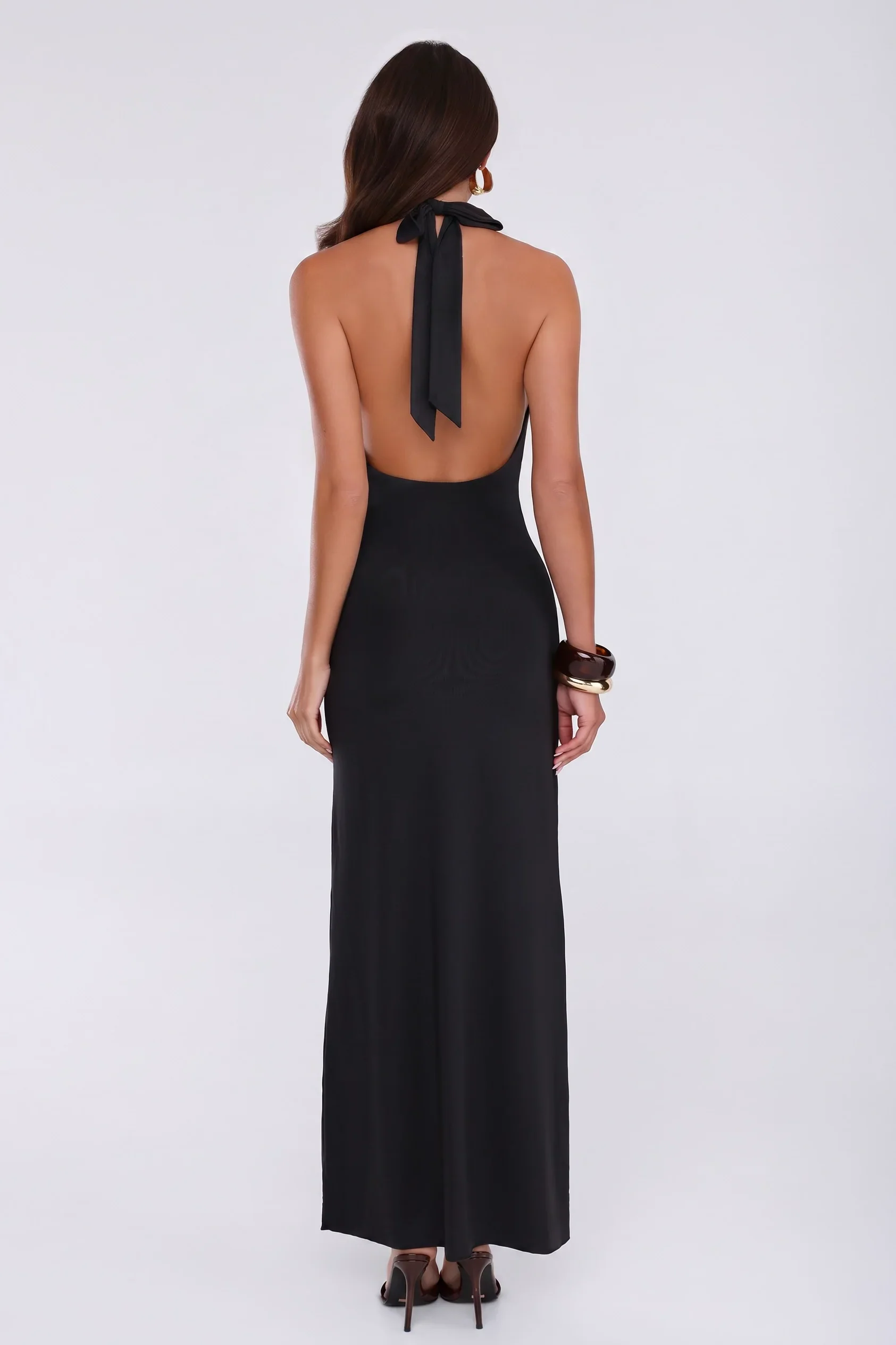 The Perfect Excuse Halter Maxi Dress Black