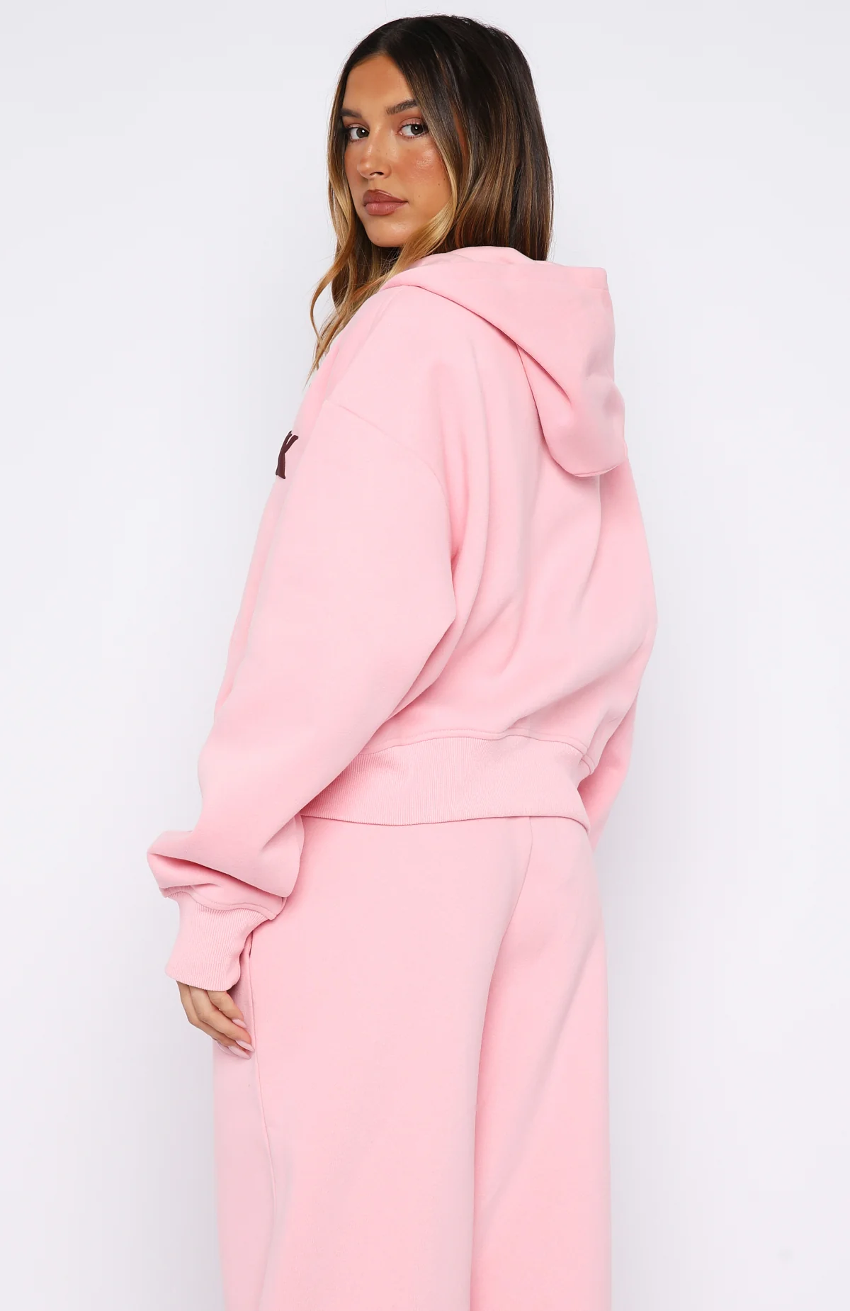 Release 15 Janie Boxy Zip Front Hoodie Pink