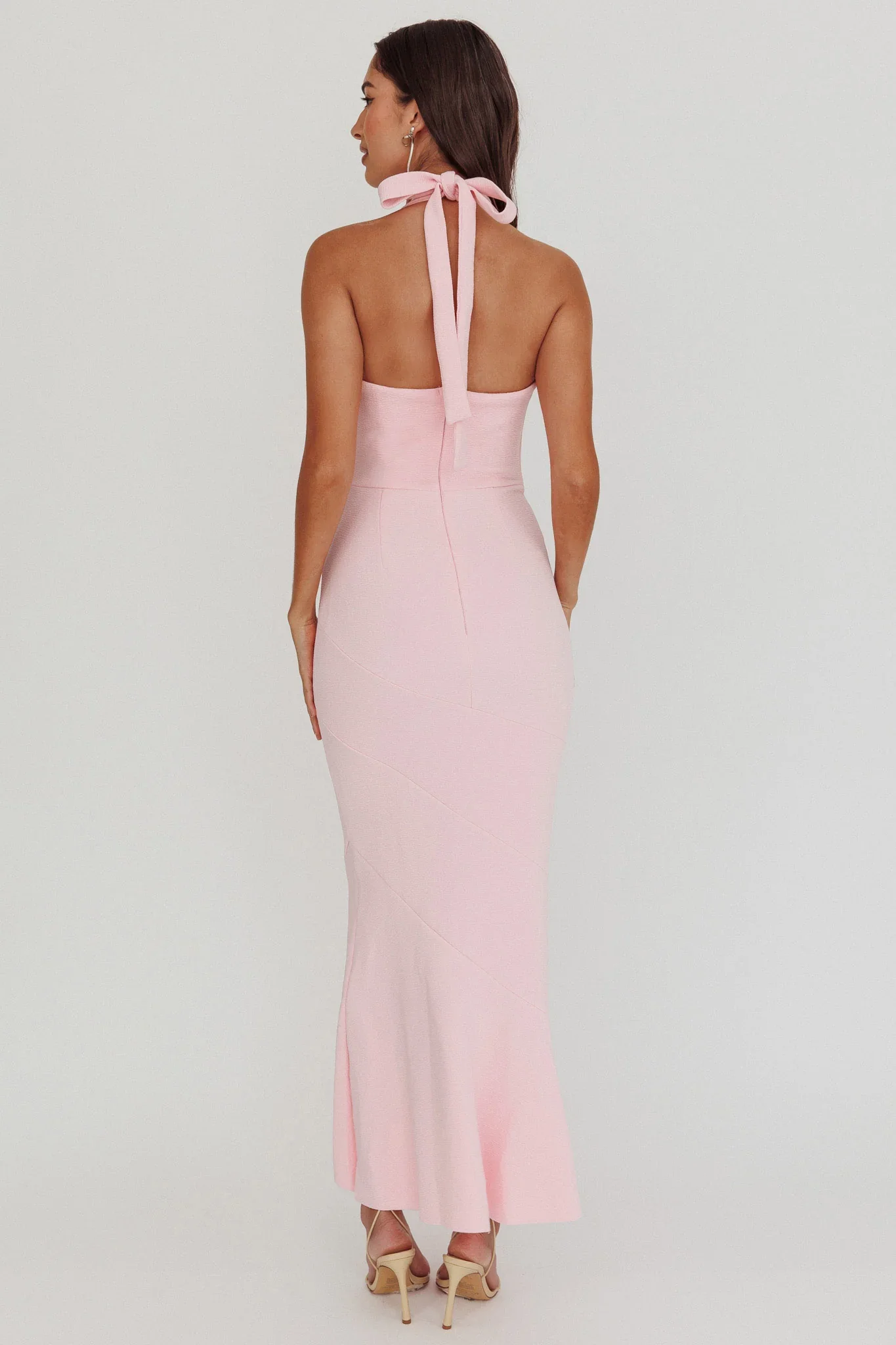 Fire Of Stars Halterneck Midi Dress Pink